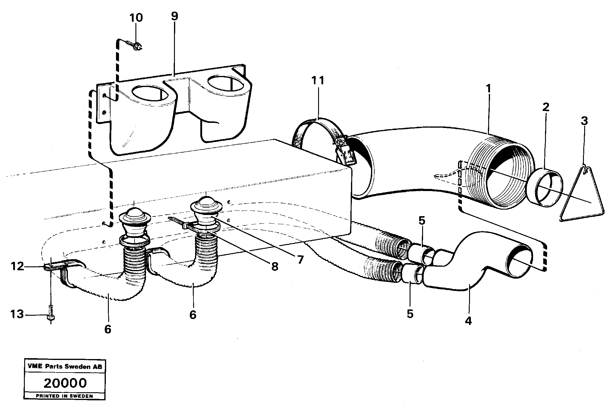Схема запчастей Volvo L160 - 22551 Auxiliary fresh air outlet L160 VOLVO BM L160