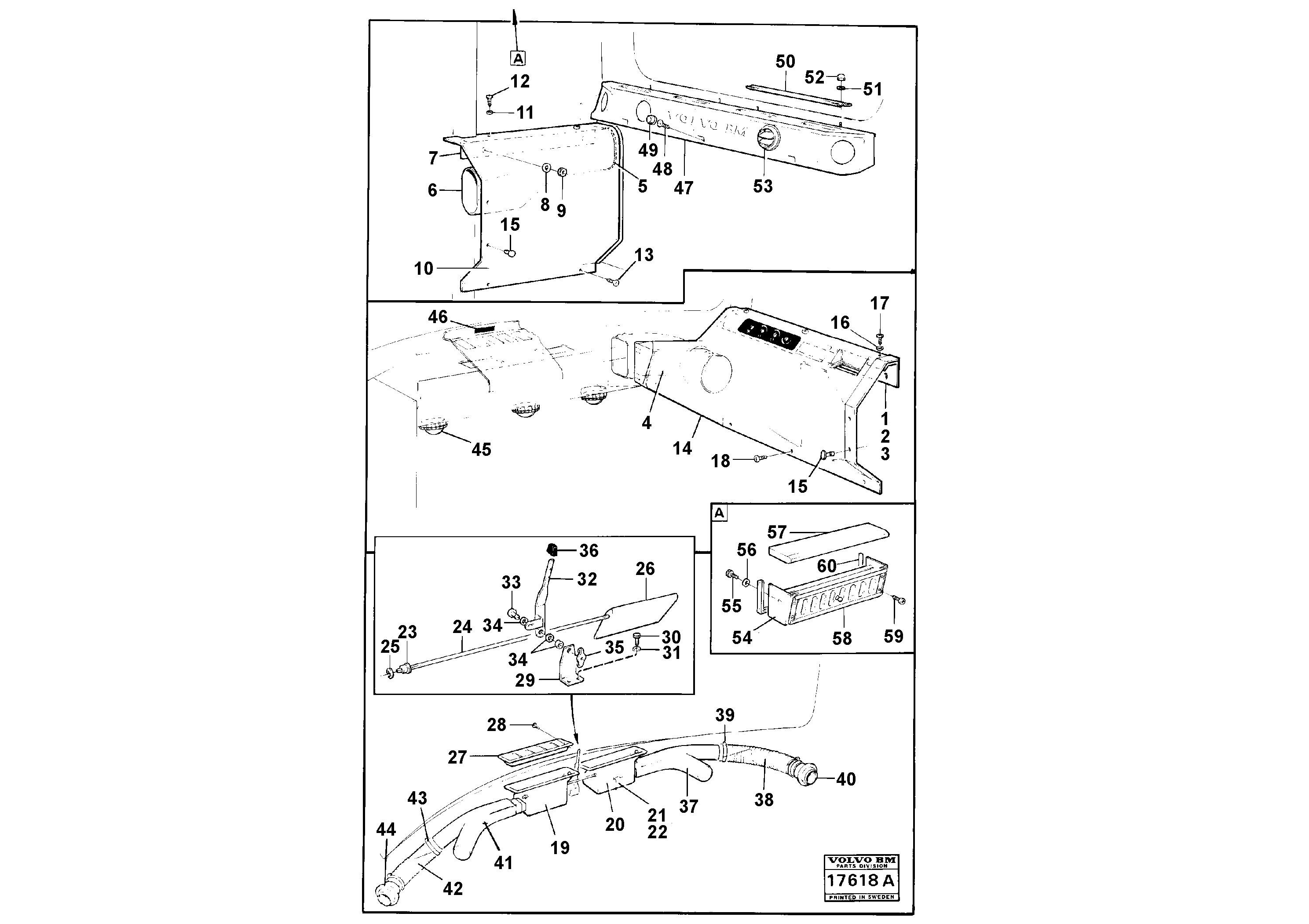 Схема запчастей Volvo L160 - 52439 Air ducts L160 VOLVO BM L160