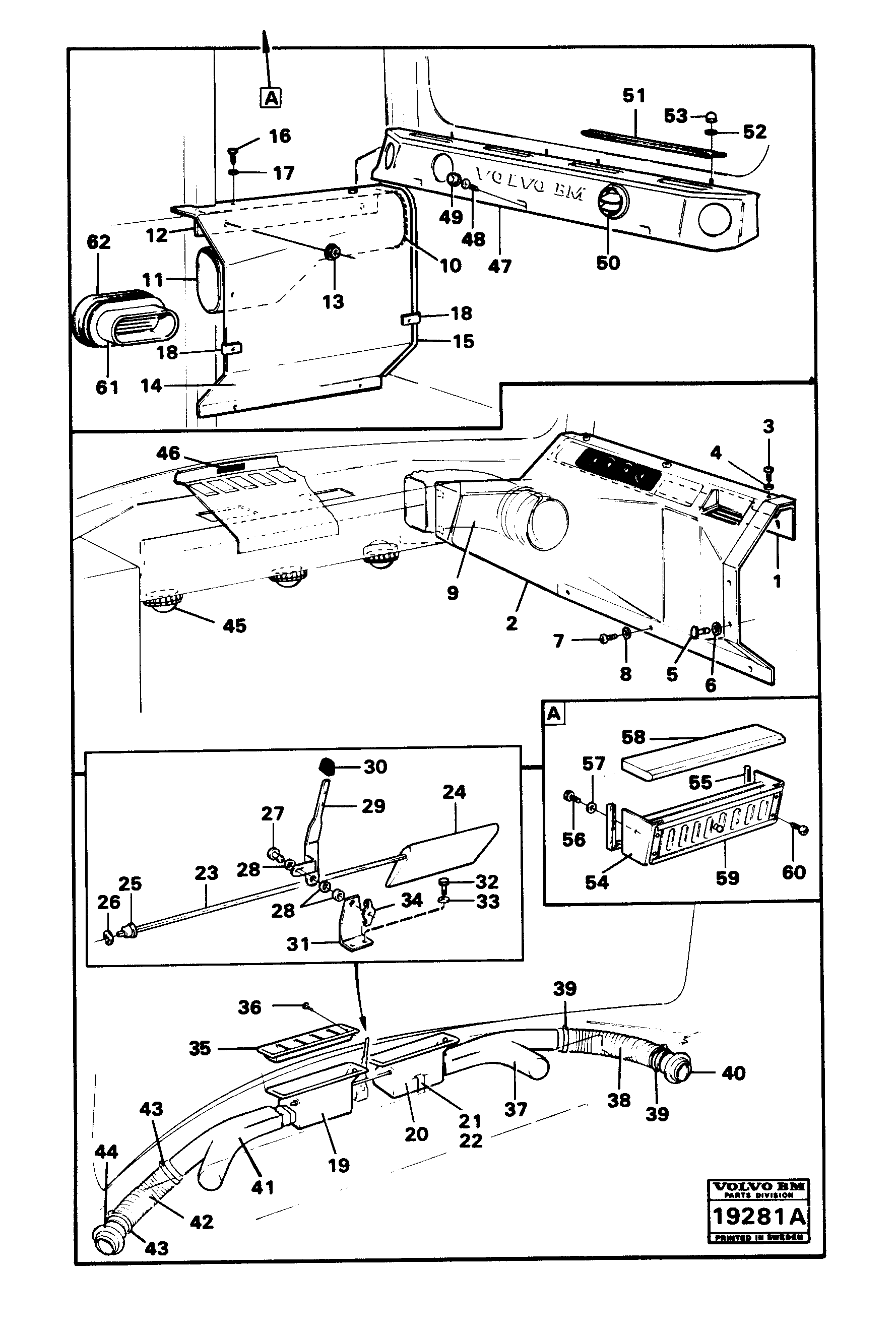 Схема запчастей Volvo L160 - 52448 Air ducts L160 VOLVO BM L160