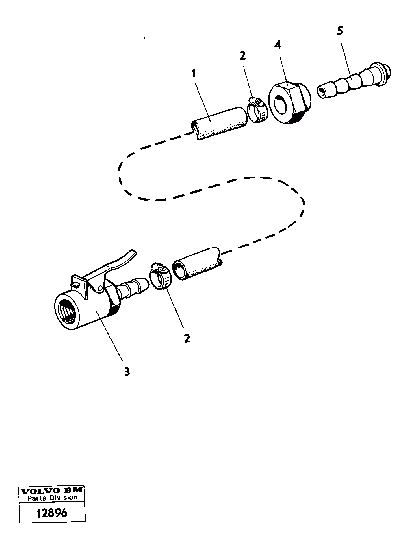 Схема запчастей Volvo L160 - 69832 Tyre-inflating equipment L160 VOLVO BM L160