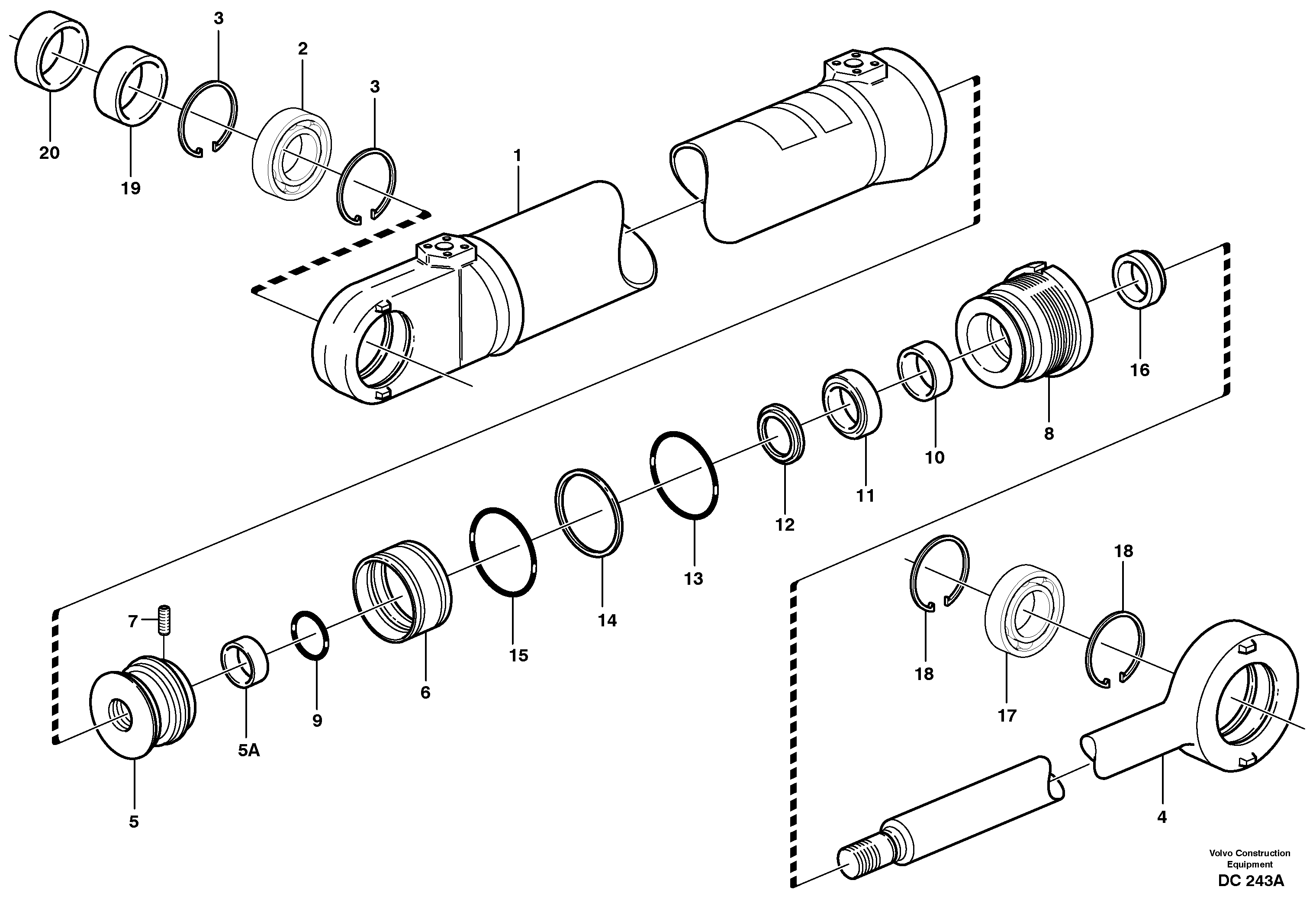 Схема запчастей Volvo L160 - 61599 Гидроцилиндр ATTACHMENTS ATTACHMENTS MISCELLANEOUS