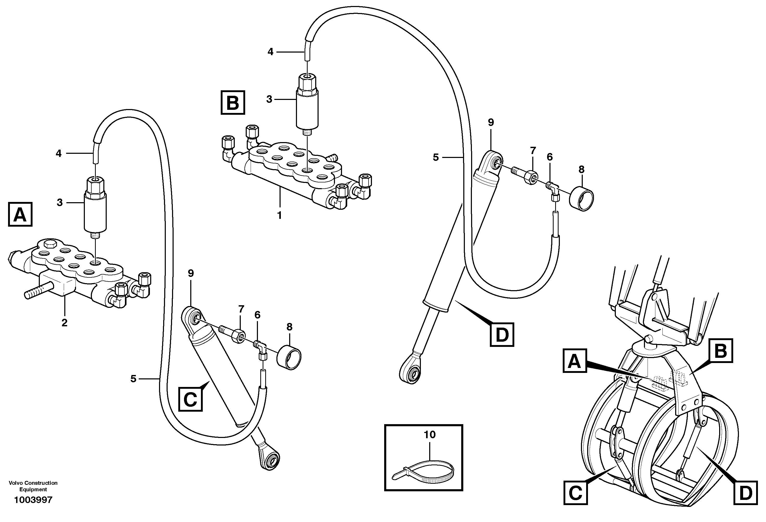 Схема запчастей Volvo L160 - 69760 Grab arm, inner ATTACHMENTS ATTACHMENTS MISCELLANEOUS