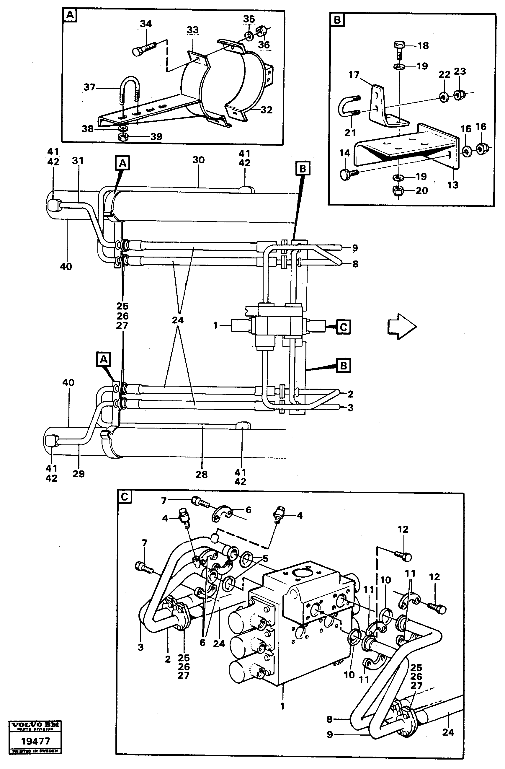 Схема запчастей Volvo L160 - 92775 Lifting hydraulic L160 VOLVO BM L160
