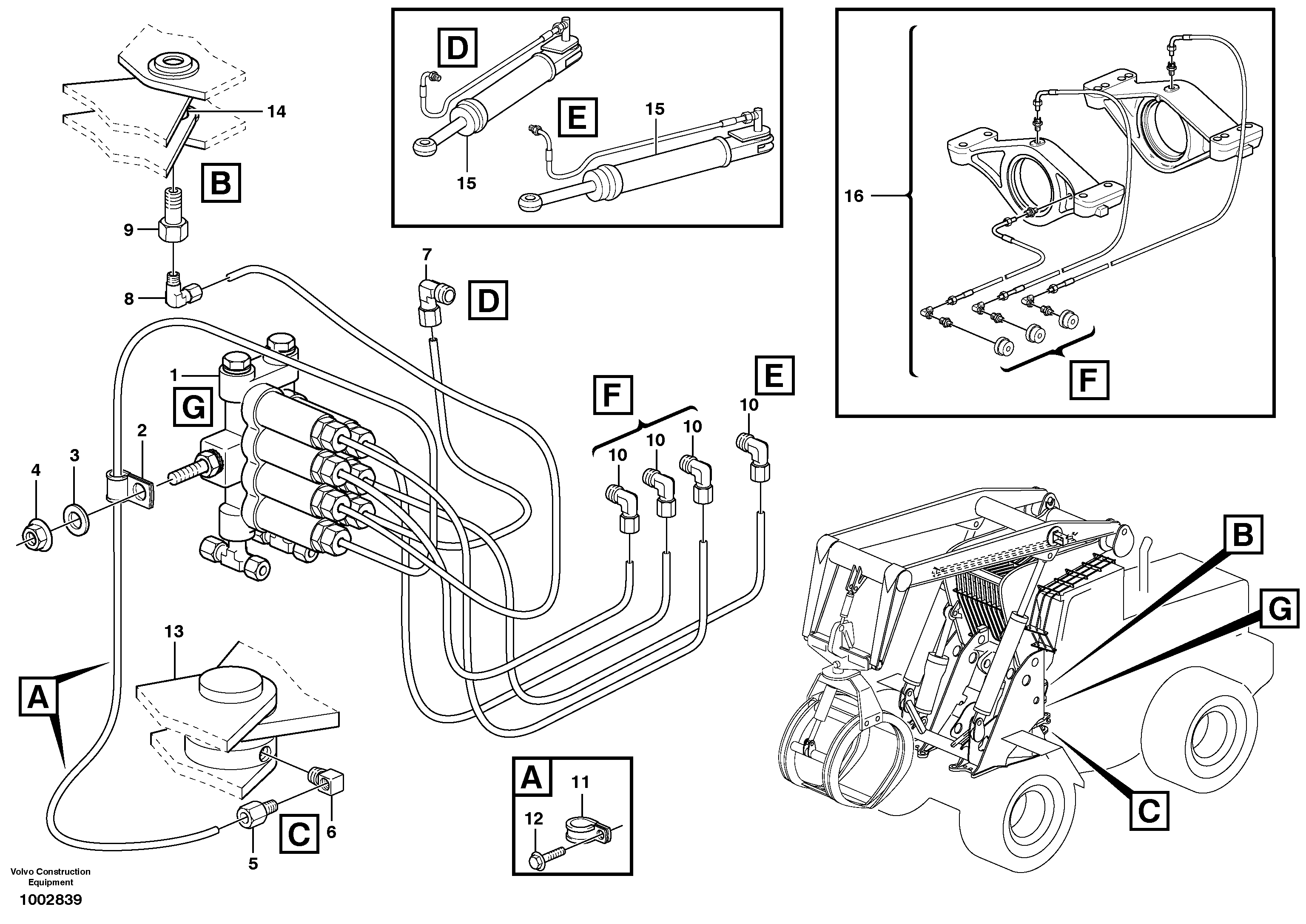 Схема запчастей Volvo L160 - 69763 Distribution block, B1 ATTACHMENTS ATTACHMENTS MISCELLANEOUS