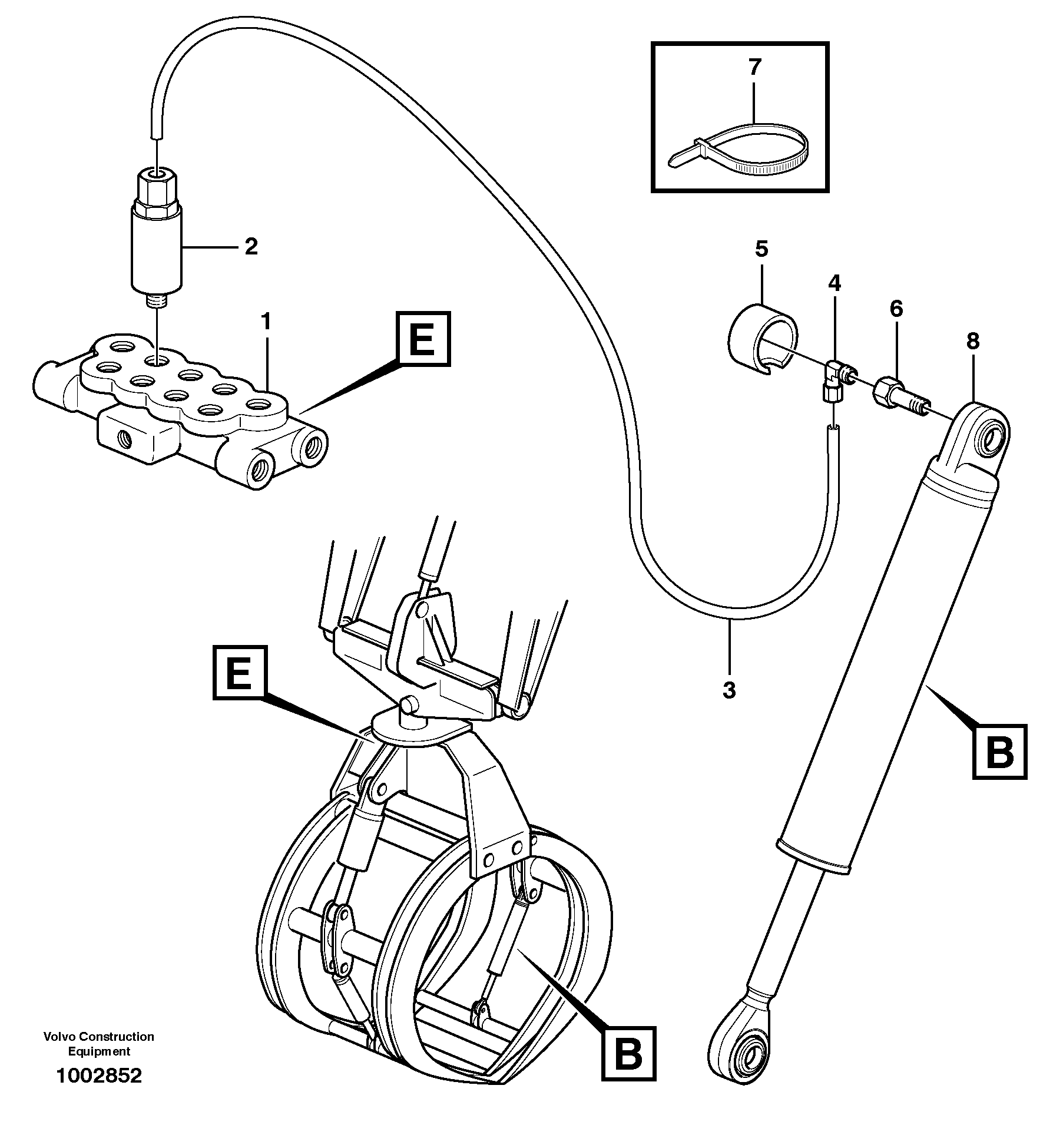 Схема запчастей Volvo L160 - 69769 Grab arm, inner ATTACHMENTS ATTACHMENTS MISCELLANEOUS