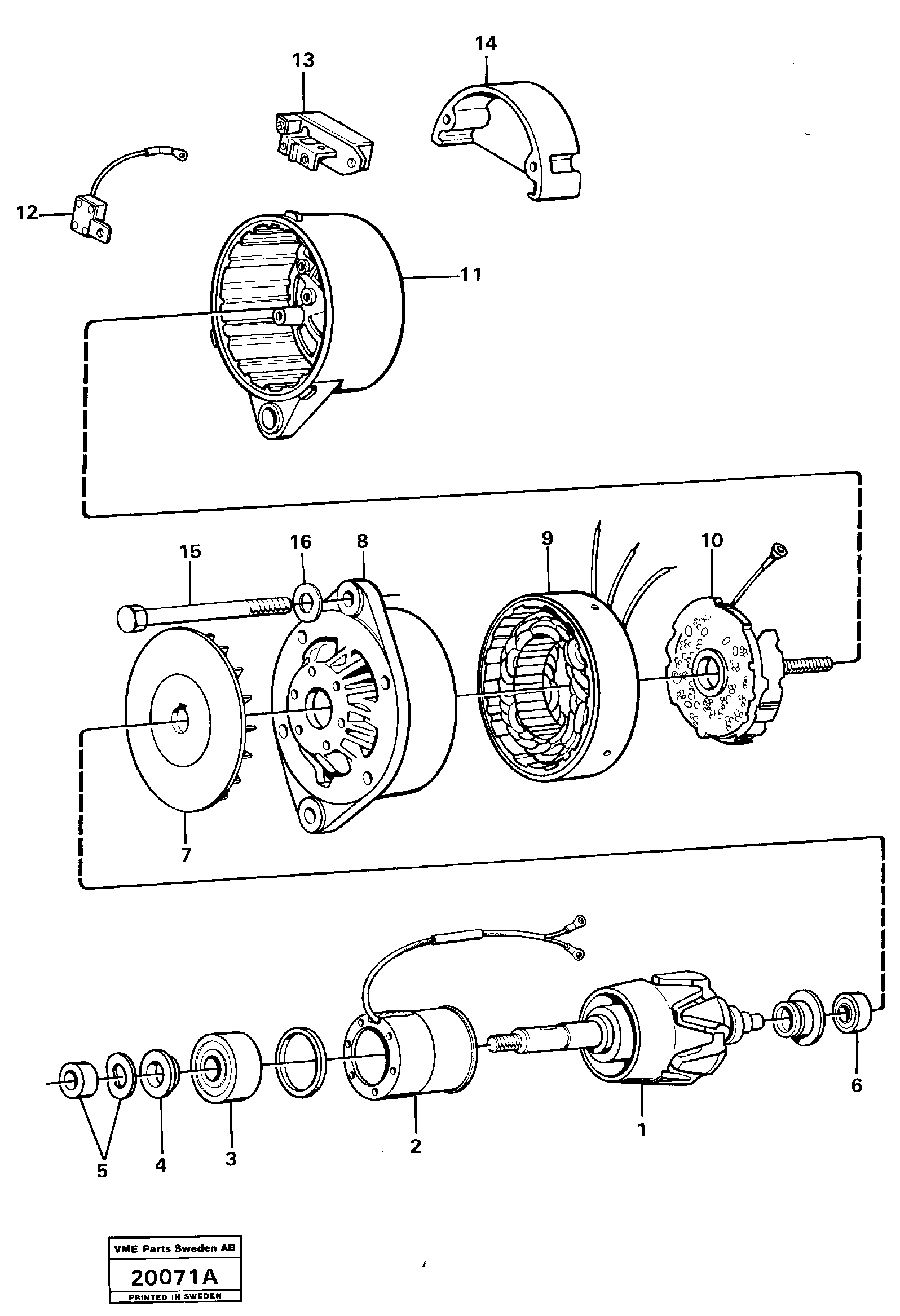Схема запчастей Volvo L160 - 15621 Alternator L160 VOLVO BM L160