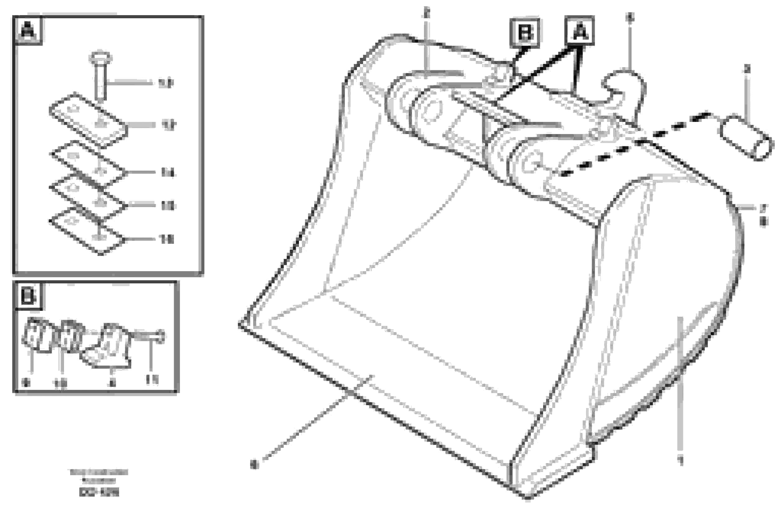 Схема запчастей Volvo L160 - 34052 Buckets for quickfit, S3 ATTACHMENTS ATTACHMENTS BUCKETS