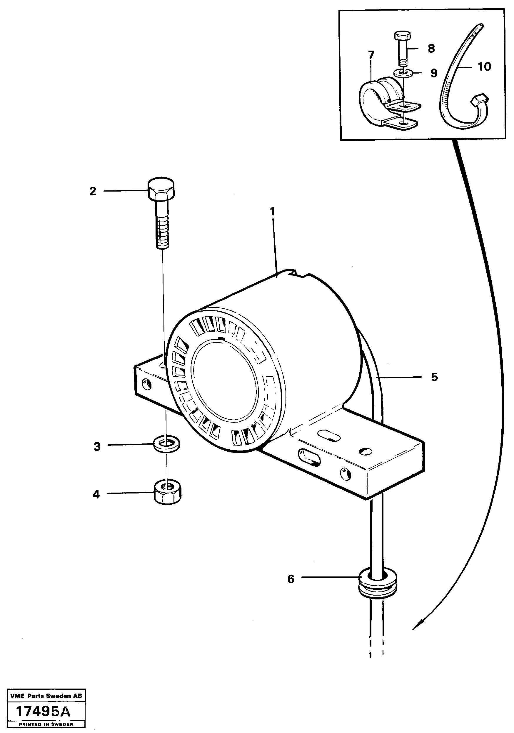 Схема запчастей Volvo L160 - 17735 Reverse-motion alarm. (usa) L160 VOLVO BM L160