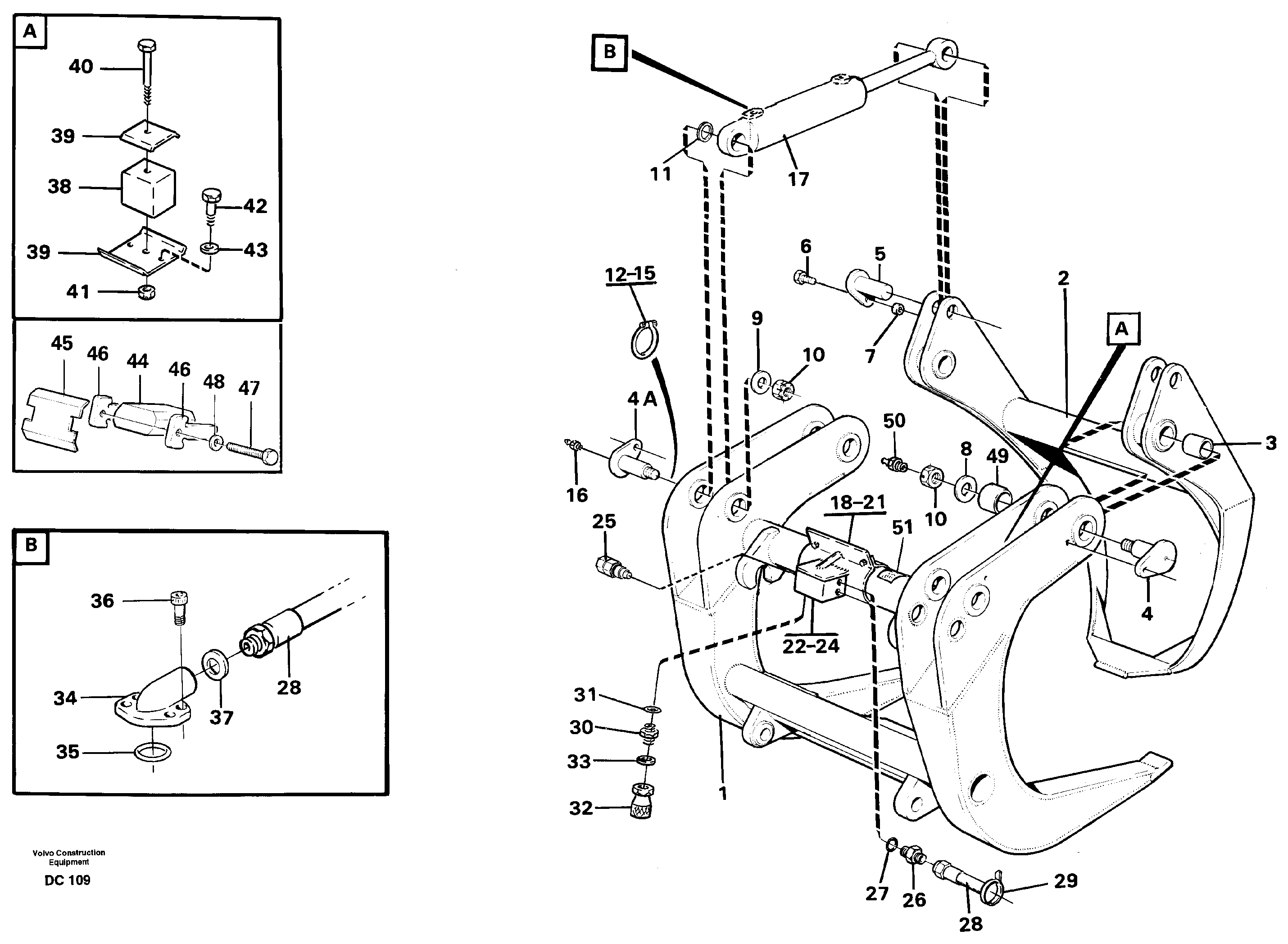 Схема запчастей Volvo L160 - 46224 Sorting grapple ATTACHMENTS ATTACHMENTS MISCELLANEOUS