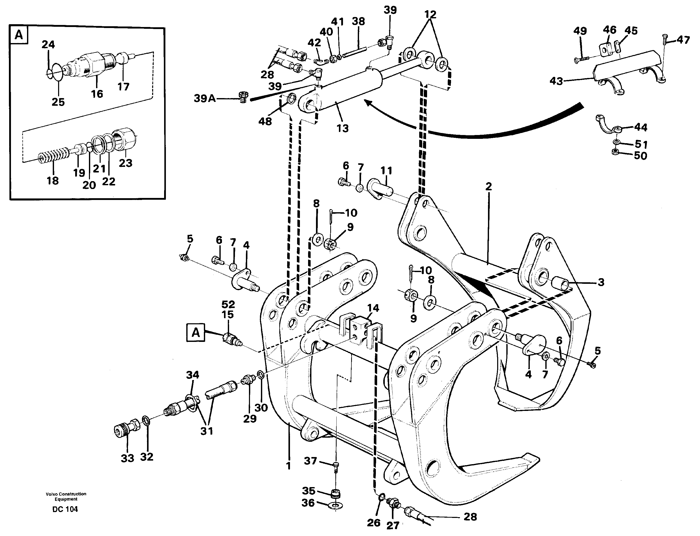 Схема запчастей Volvo L160 - 99353 Sorting grapple ATTACHMENTS ATTACHMENTS MISCELLANEOUS