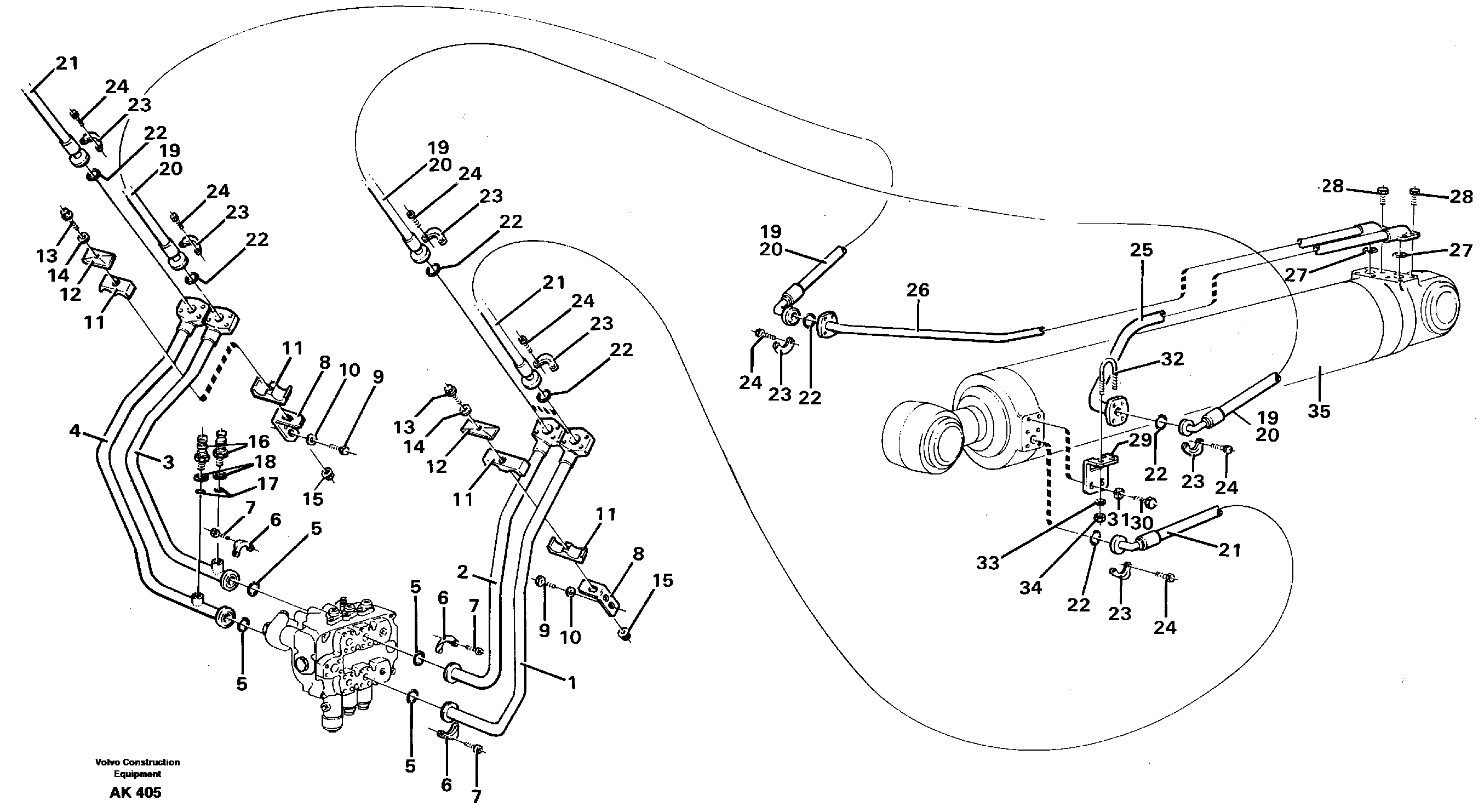 Схема запчастей Volvo L180 - 101213 Hydraulic system, tilt function L180/L180C VOLVO BM VOLVO BM L180/L180C SER NO -2532 / -60469 USA