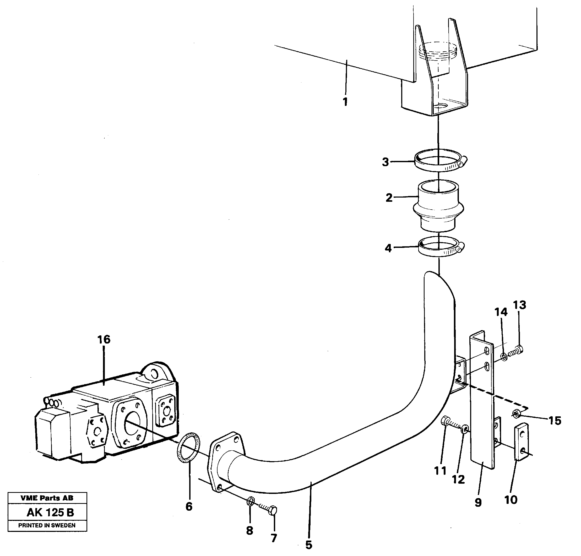 Схема запчастей Volvo L180 - 40756 Hydraulic system, suction line L180/L180C VOLVO BM VOLVO BM L180/L180C SER NO -2532 / -60469 USA