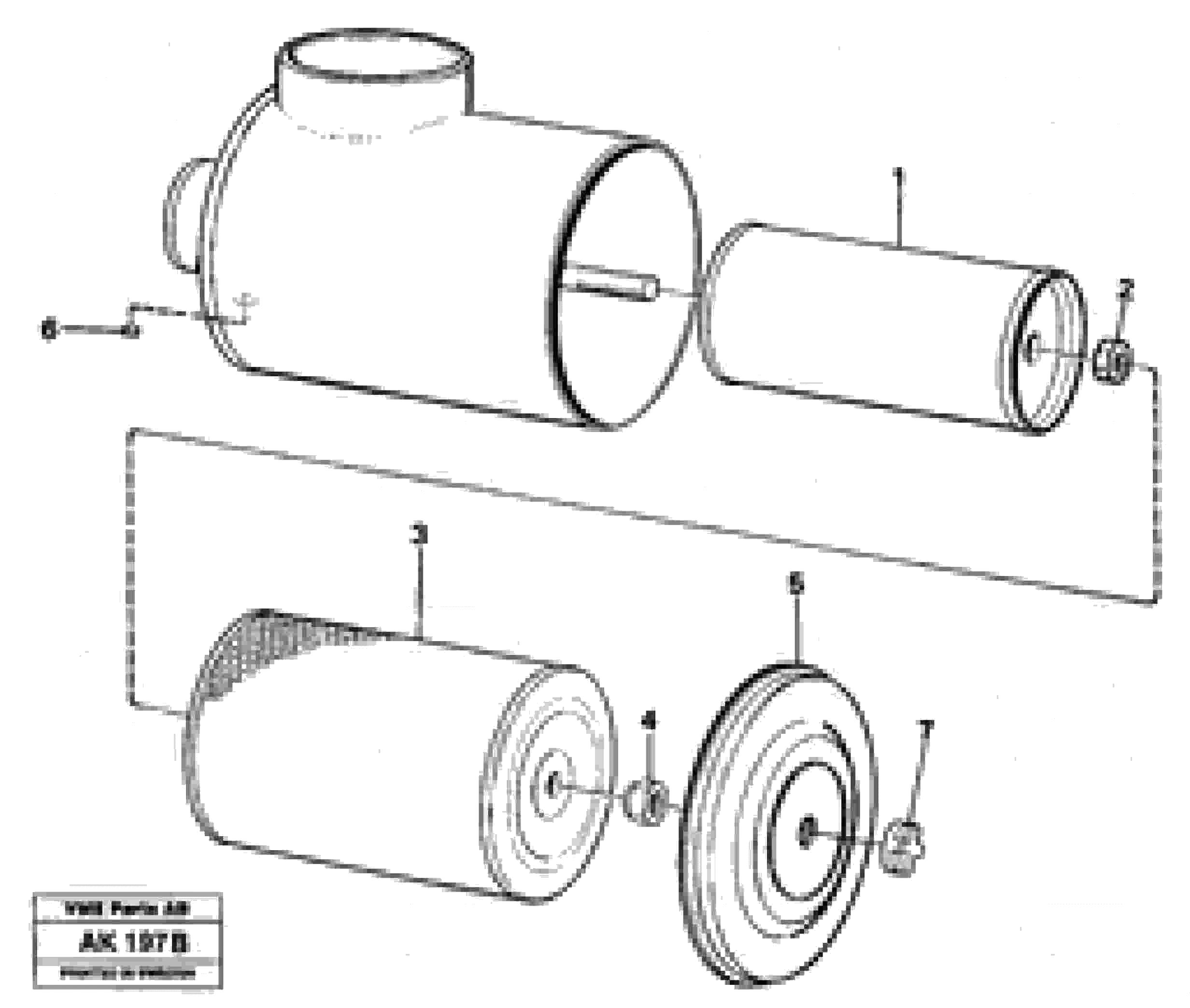 Схема запчастей Volvo L180 - 15014 Фильтр воздушный L180/L180C VOLVO BM VOLVO BM L180/L180C SER NO -2532 / -60469 USA