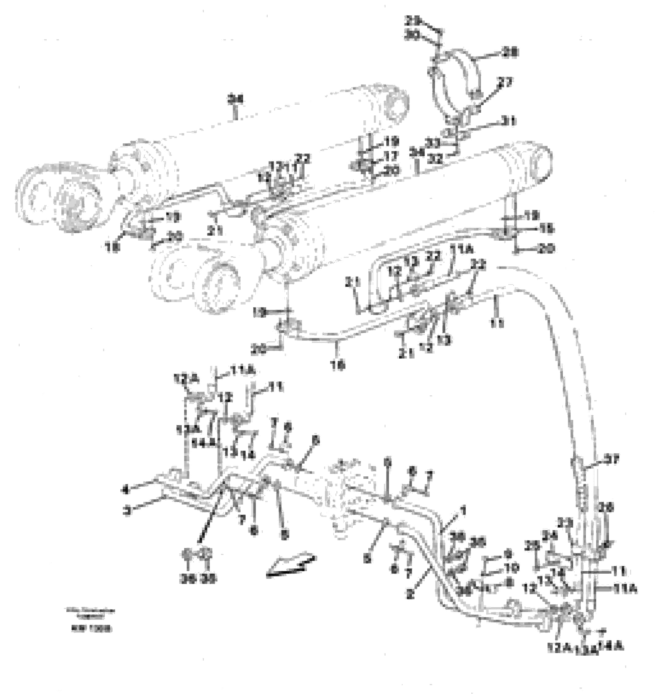 Схема запчастей Volvo L180 - 49803 Hydraulic system, lift function L180/L180C VOLVO BM VOLVO BM L180/L180C SER NO -2532 / -60469 USA