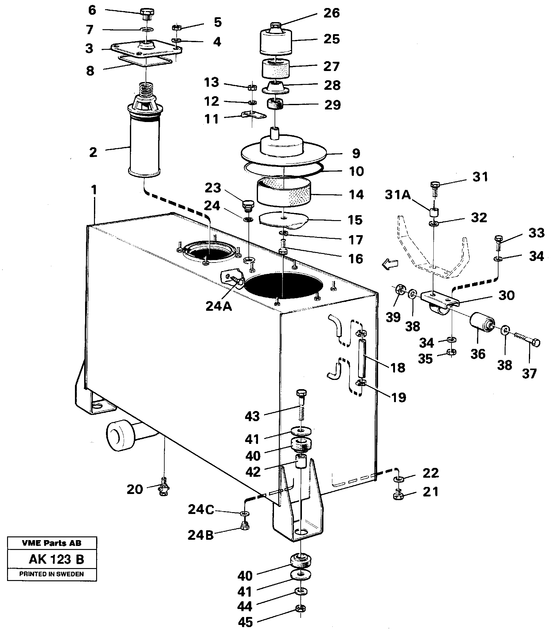 Схема запчастей Volvo L180 - 67910 Гидробак L180/L180C VOLVO BM VOLVO BM L180/L180C SER NO -2532 / -60469 USA