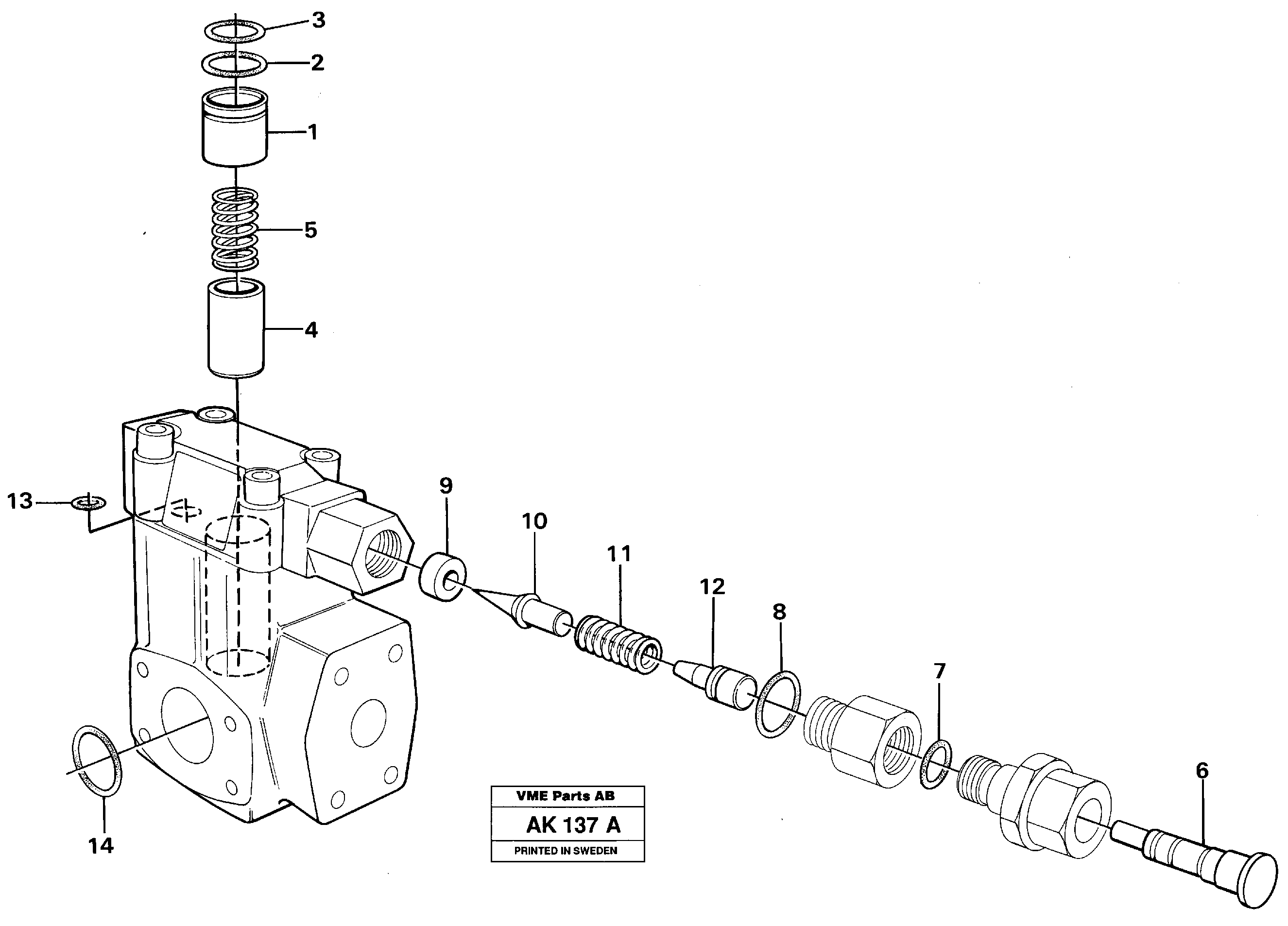 Схема запчастей Volvo L180 - 49812 Relief Valve L180/L180C VOLVO BM VOLVO BM L180/L180C SER NO -2532 / -60469 USA