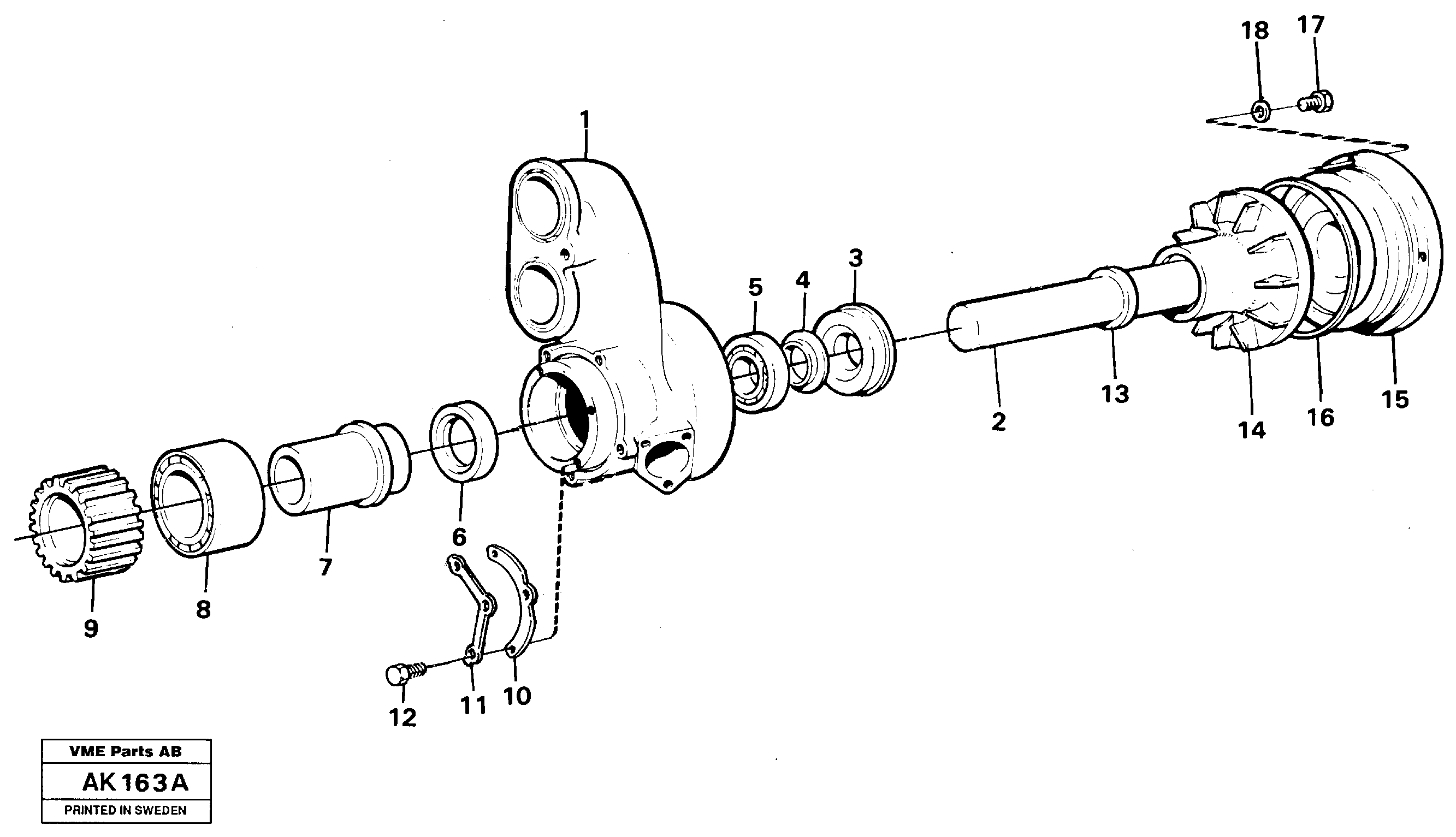 Схема запчастей Volvo L180 - 34488 Water pump L180/L180C VOLVO BM VOLVO BM L180/L180C SER NO -2532 / -60469 USA