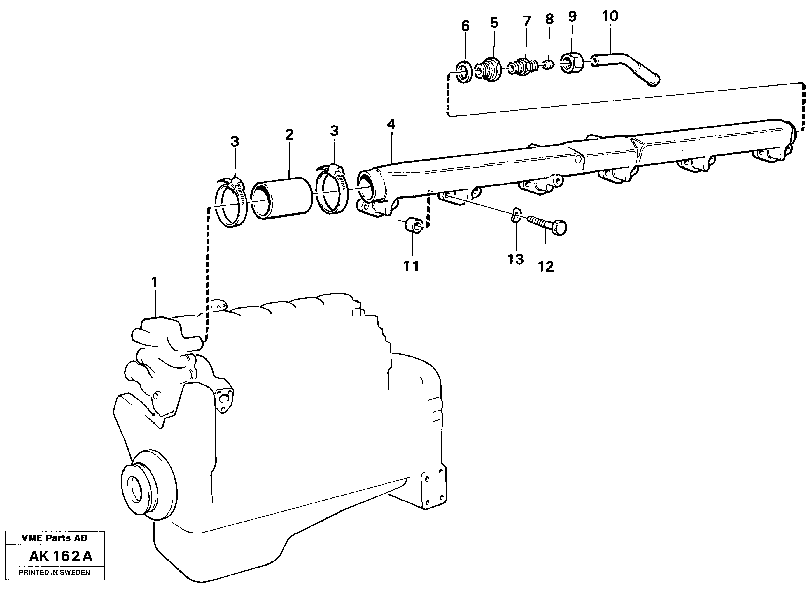 Схема запчастей Volvo L180 - 67383 Трубка водяная L180/L180C VOLVO BM VOLVO BM L180/L180C SER NO -2532 / -60469 USA