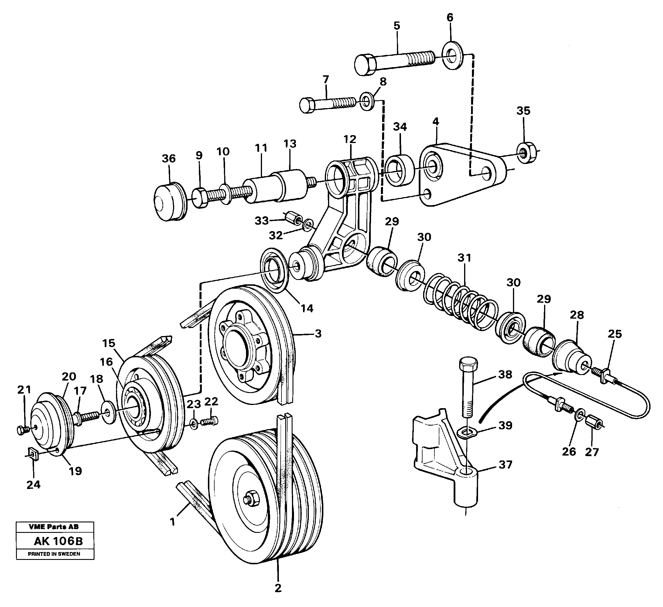 Схема запчастей Volvo L180 - 28838 Belt transmission L180/L180C VOLVO BM VOLVO BM L180/L180C SER NO -2532 / -60469 USA