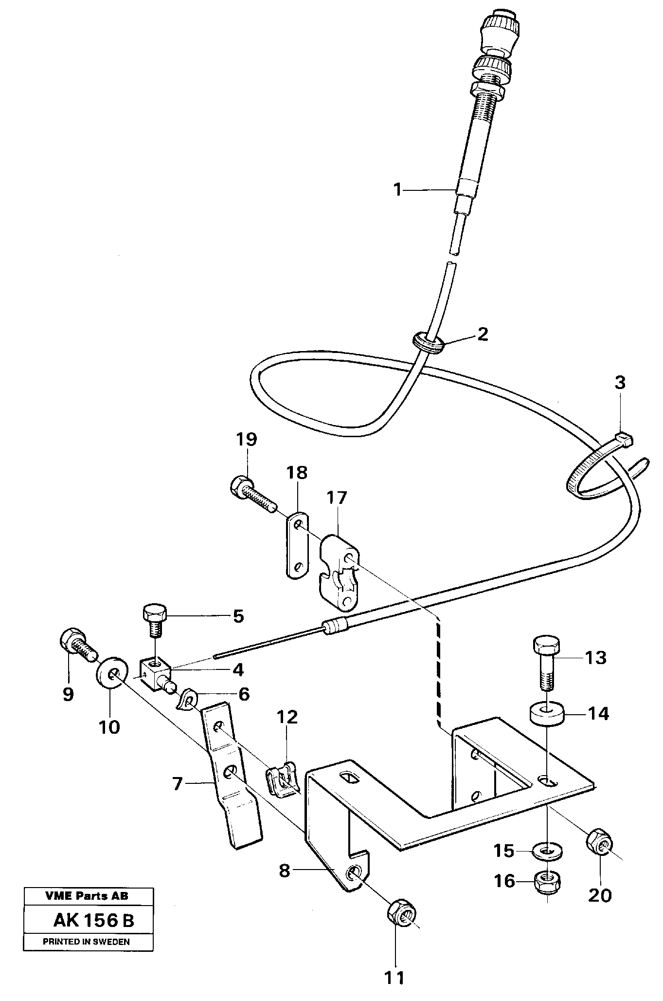 Схема запчастей Volvo L180 - 52059 Hand throttle control L180/L180C VOLVO BM VOLVO BM L180/L180C SER NO -2532 / -60469 USA