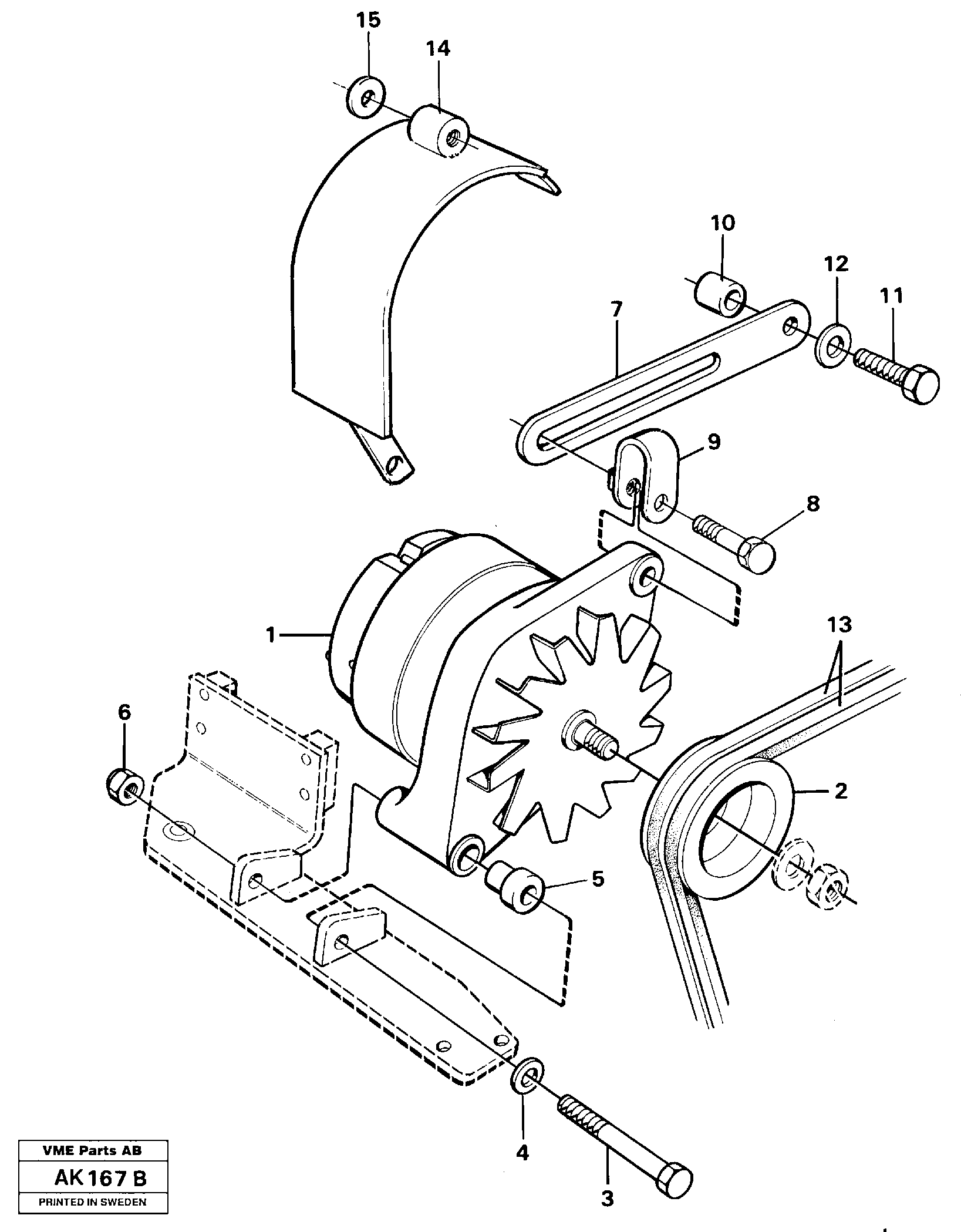 Схема запчастей Volvo L180 - 39041 Alternator with assembling details L180/L180C VOLVO BM VOLVO BM L180/L180C SER NO -2532 / -60469 USA