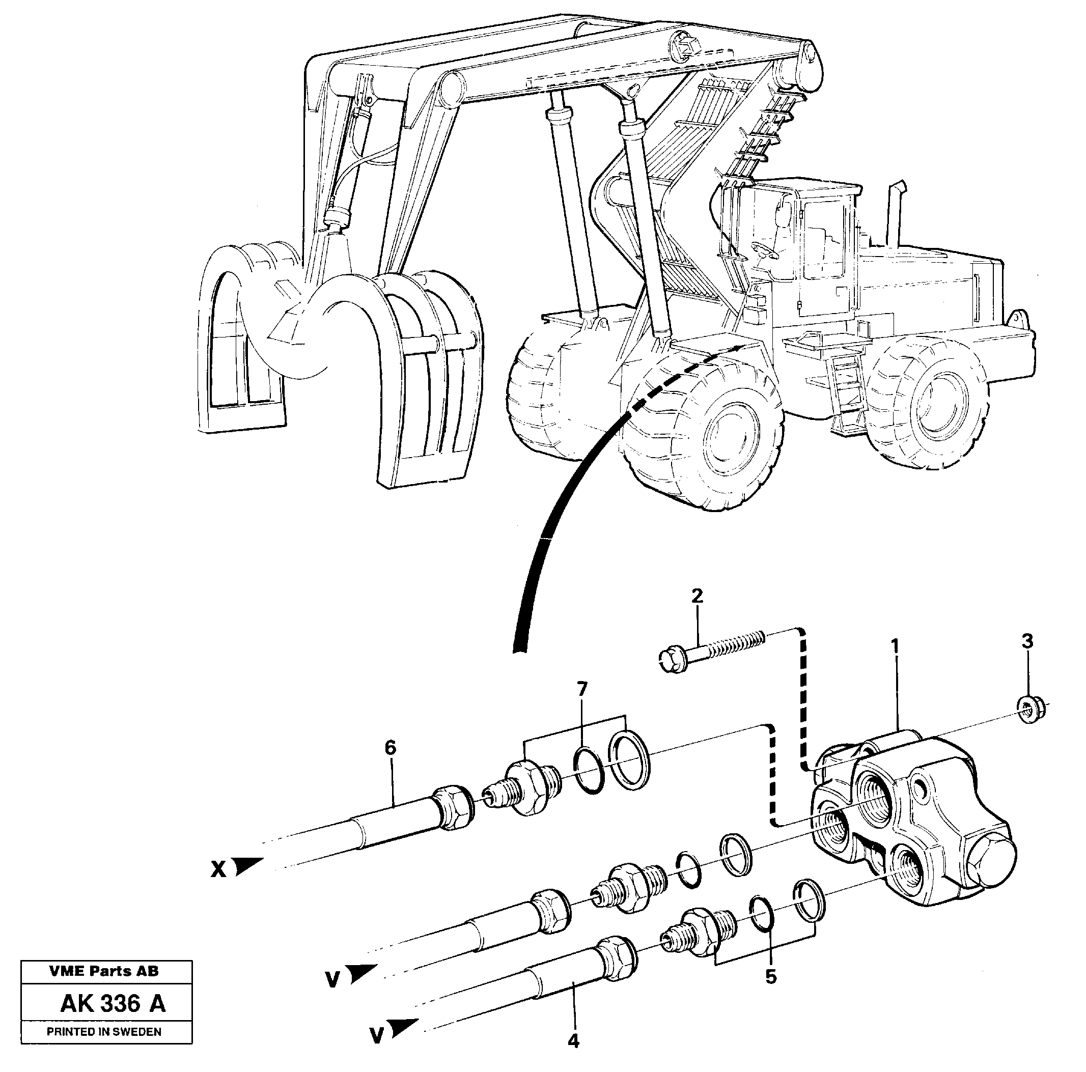 Схема запчастей Volvo L180 - 20444 Check valve with hose assembly L180/L180C VOLVO BM VOLVO BM L180/L180C SER NO -2532 / -60469 USA