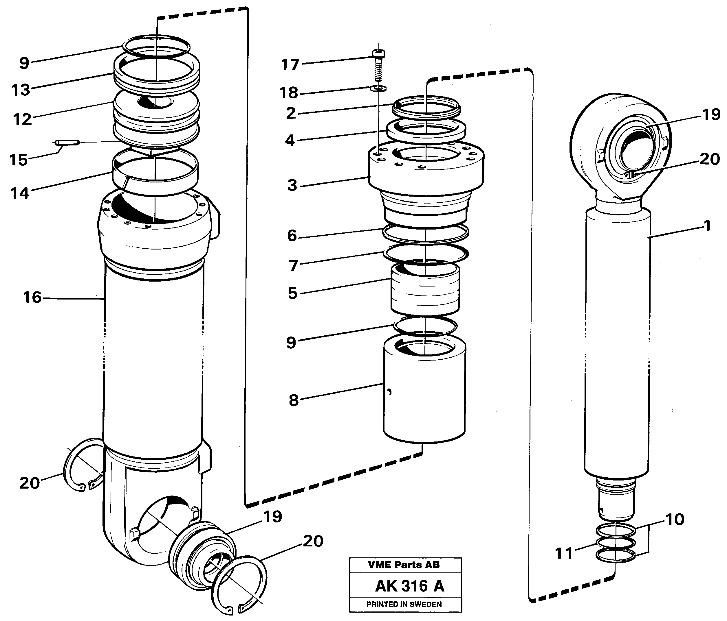 Схема запчастей Volvo L180 - 3278 Hydraulic cylinder L180/L180C VOLVO BM VOLVO BM L180/L180C SER NO -2532 / -60469 USA