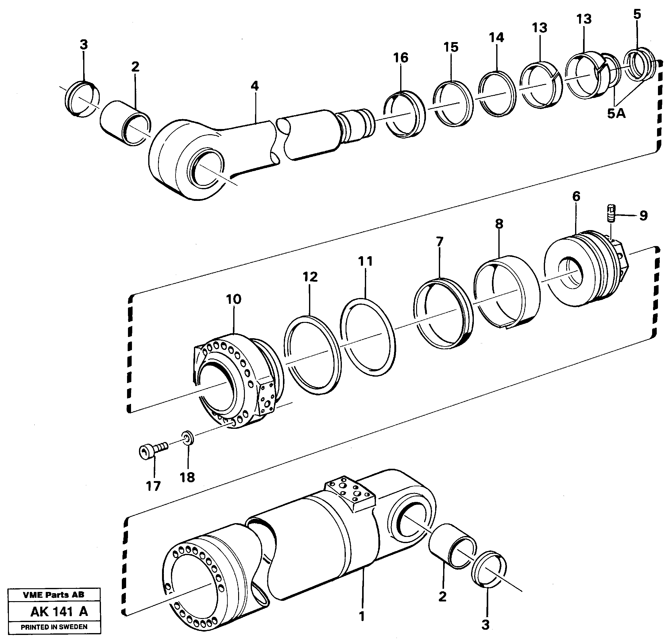 Схема запчастей Volvo L180 - 15347 Hydraulic cylinder, tilt L180/L180C VOLVO BM VOLVO BM L180/L180C SER NO -2532 / -60469 USA