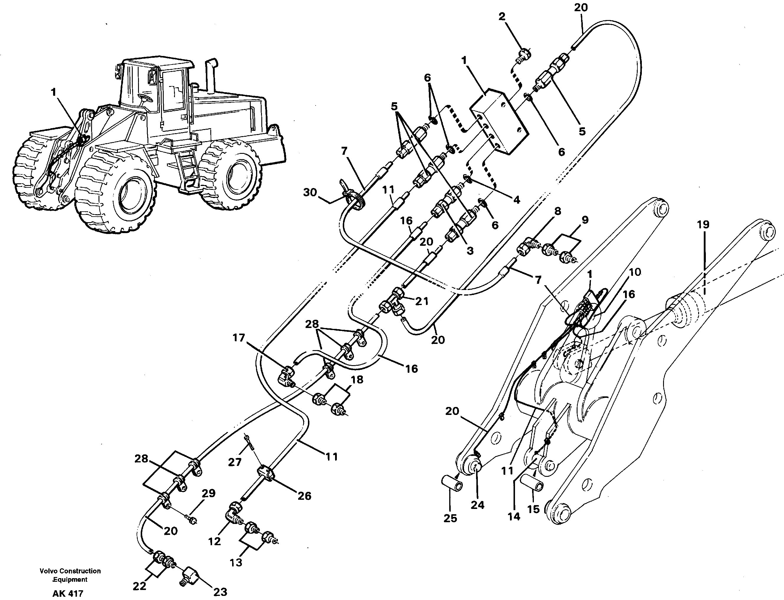 Схема запчастей Volvo L180 - 49091 Distribution block, D L180/L180C VOLVO BM VOLVO BM L180/L180C SER NO -2532 / -60469 USA