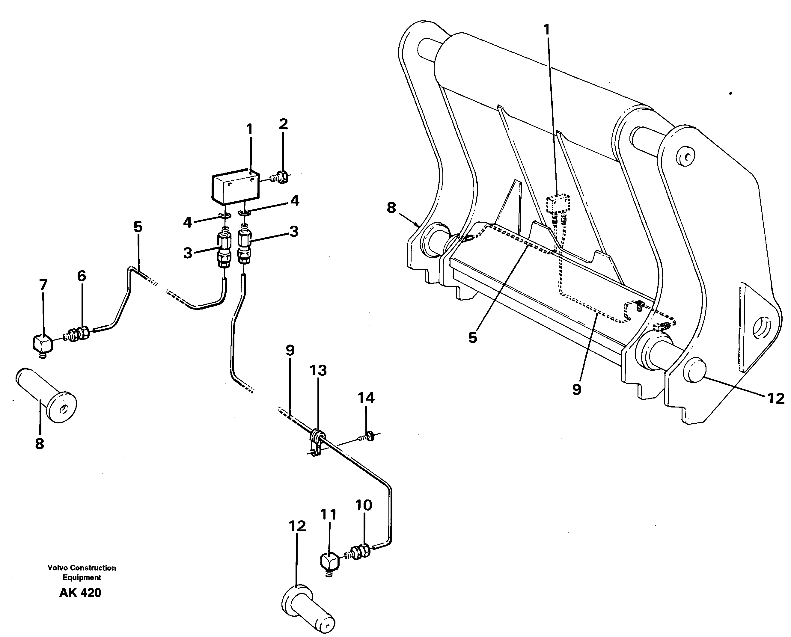 Схема запчастей Volvo L180 - 52151 Distribution block, G L180/L180C VOLVO BM VOLVO BM L180/L180C SER NO -2532 / -60469 USA