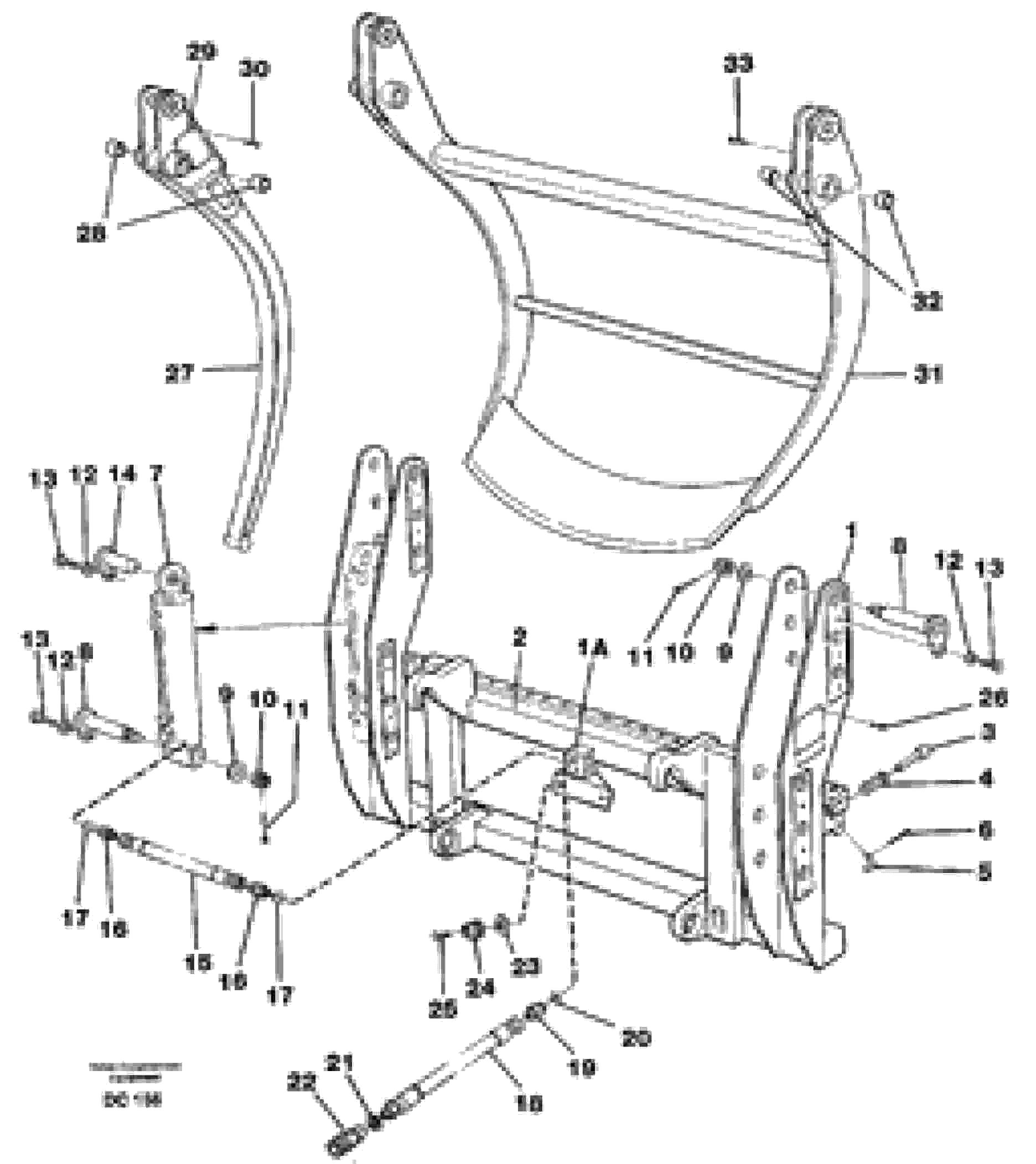 Схема запчастей Volvo L180 - 34001 Combi fork ATTACHMENTS ATTACHMENTS WHEEL LOADERS GEN. - C