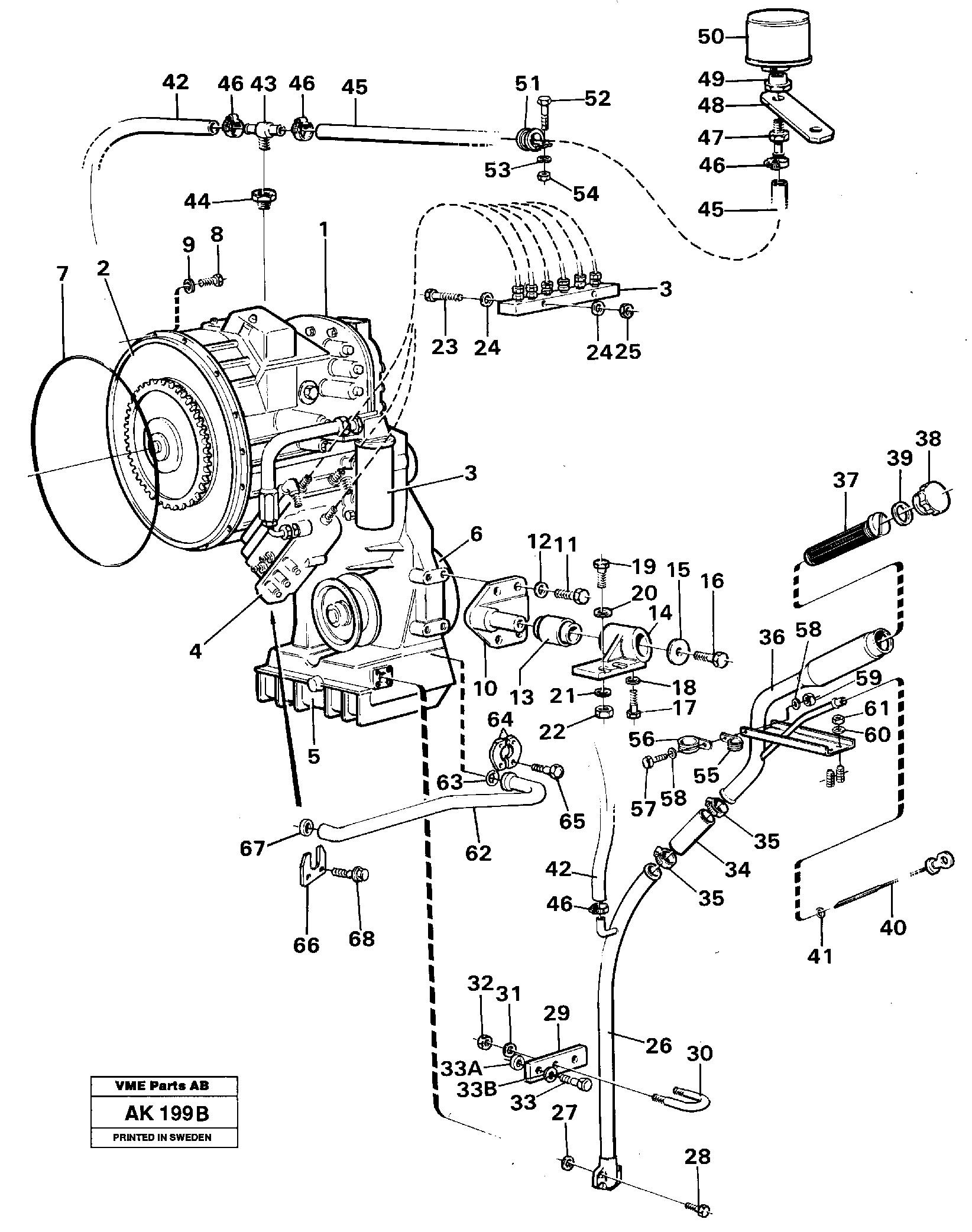 Схема запчастей Volvo L180 - 84985 Hydraulic transmission with fitting parts L180/L180C VOLVO BM VOLVO BM L180/L180C SER NO -2532 / -60469 USA