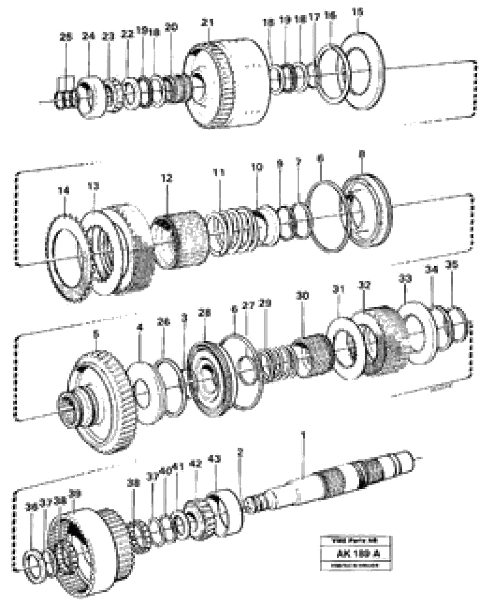 Схема запчастей Volvo L180 - 14378 Hydraulic clutch, forward / 1st speed L180/L180C VOLVO BM VOLVO BM L180/L180C SER NO -2532 / -60469 USA