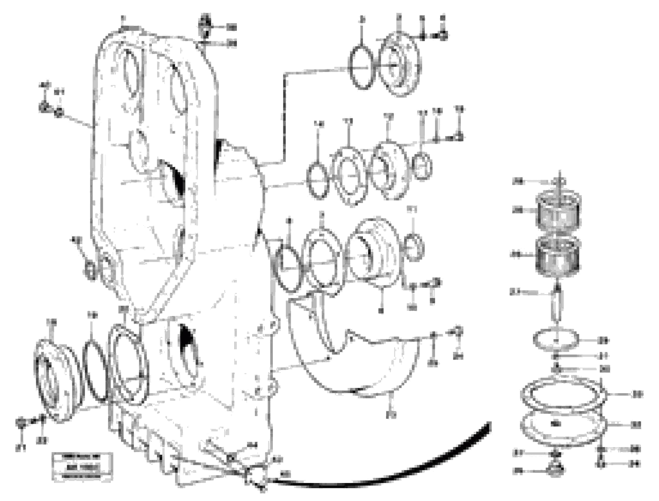 Схема запчастей Volvo L180 - 13363 Transfer case, housing and covers L180/L180C VOLVO BM VOLVO BM L180/L180C SER NO -2532 / -60469 USA