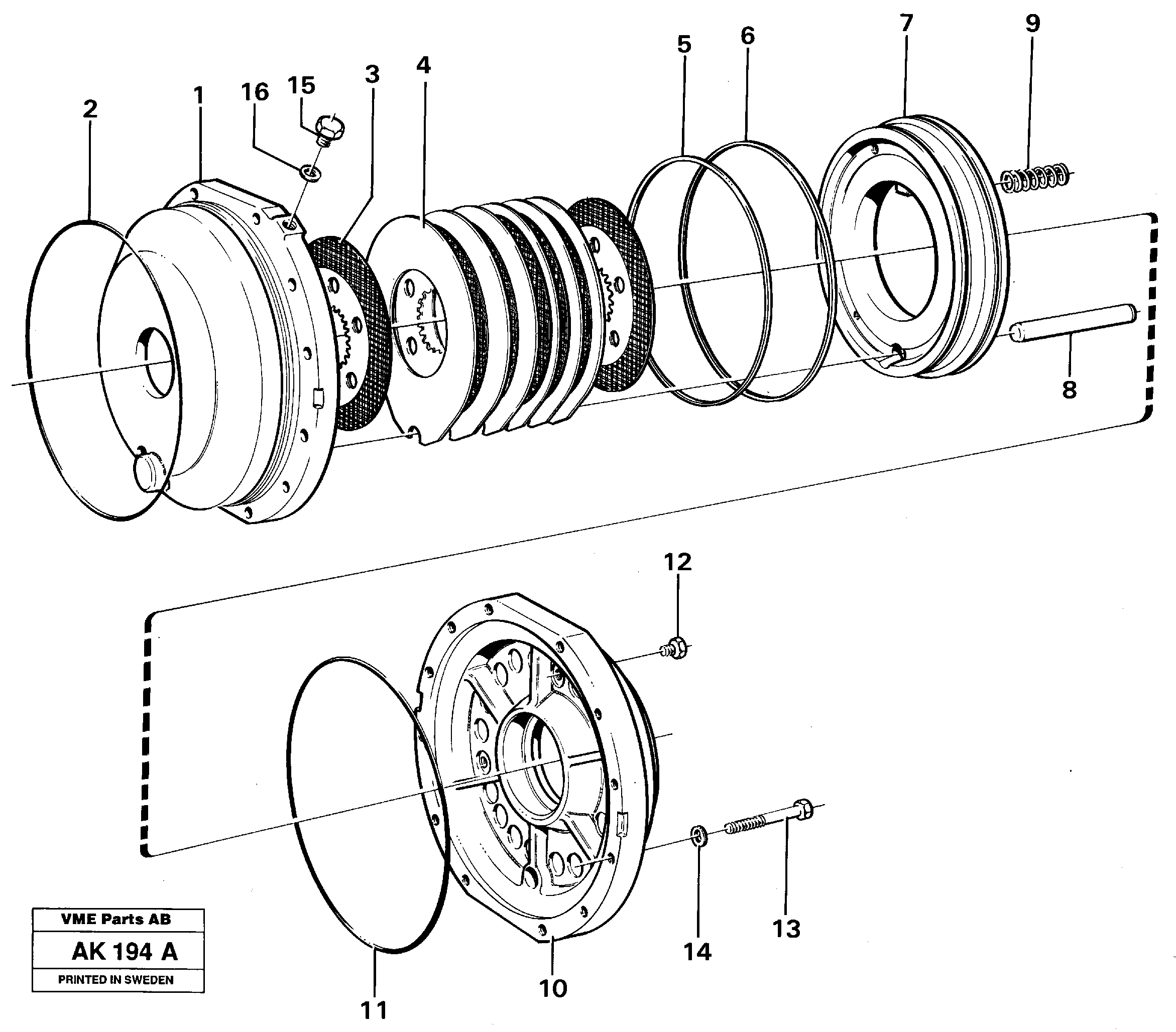 Схема запчастей Volvo L180 - 56859 Parking brake L180/L180C VOLVO BM VOLVO BM L180/L180C SER NO -2532 / -60469 USA