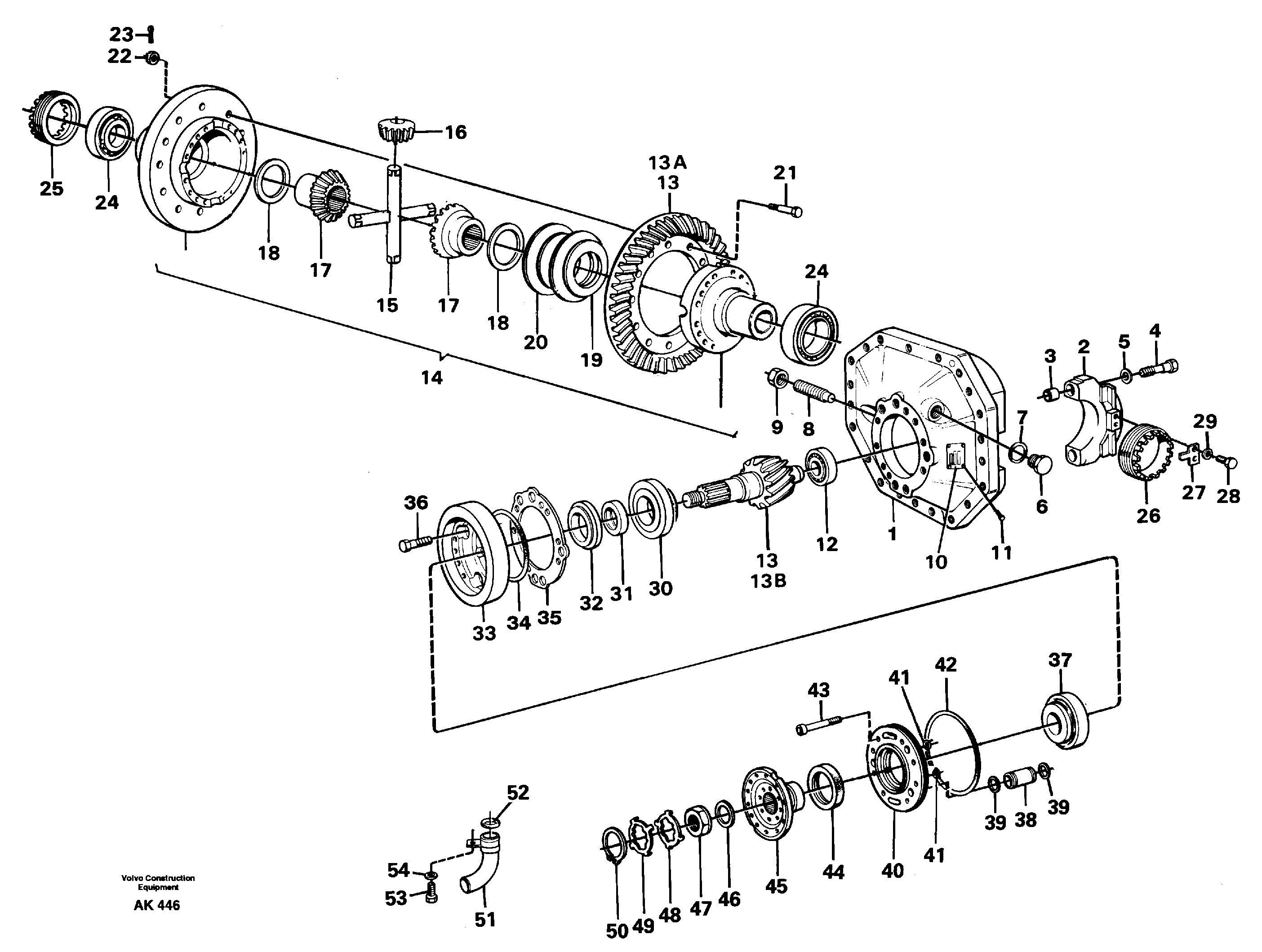 Схема запчастей Volvo L180 - 24683 Final drive, front L180/L180C VOLVO BM VOLVO BM L180/L180C SER NO -2532 / -60469 USA