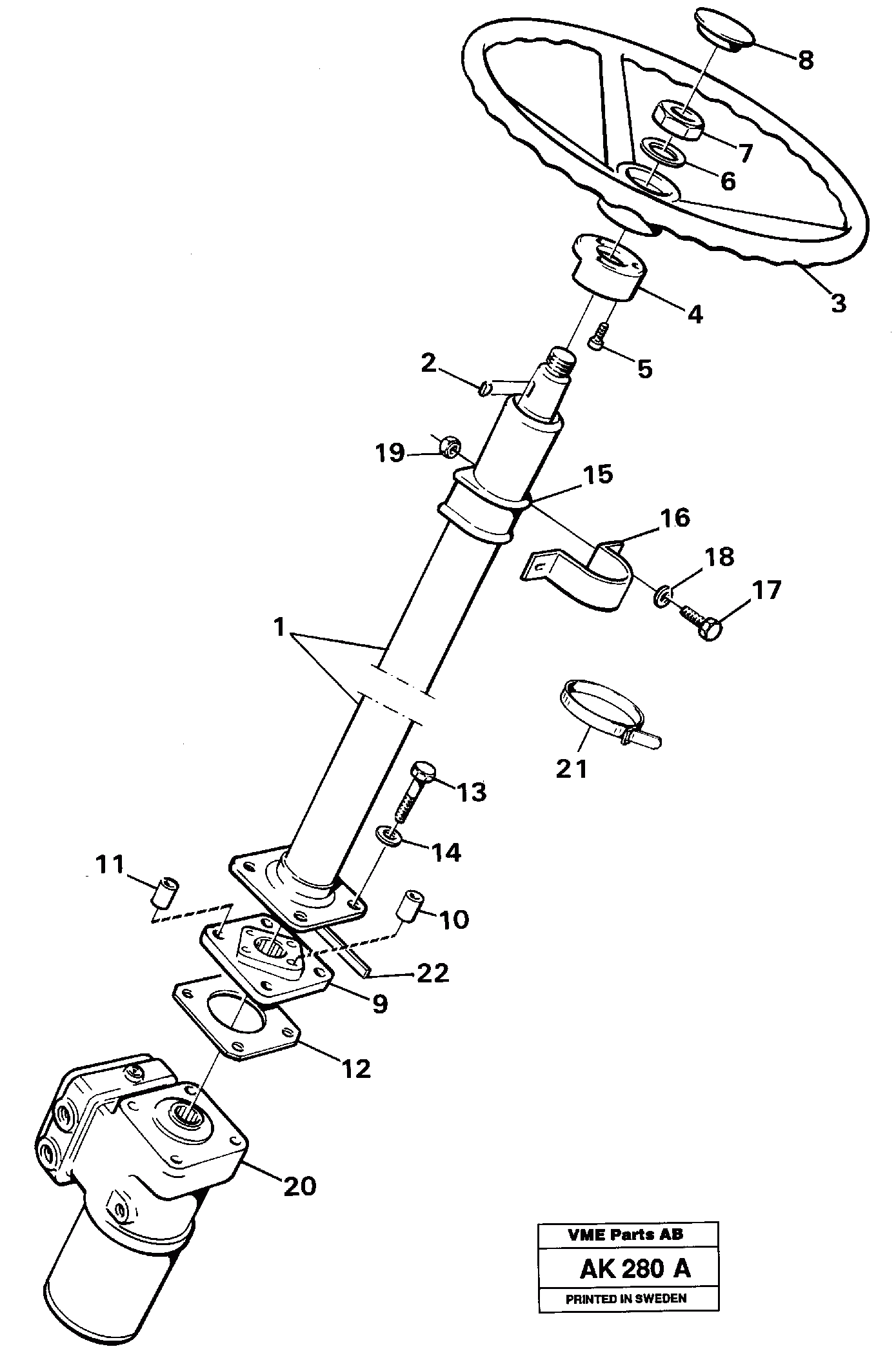 Схема запчастей Volvo L180 - 34757 Steering column with fitting parts L180/L180C VOLVO BM VOLVO BM L180/L180C SER NO -2532 / -60469 USA