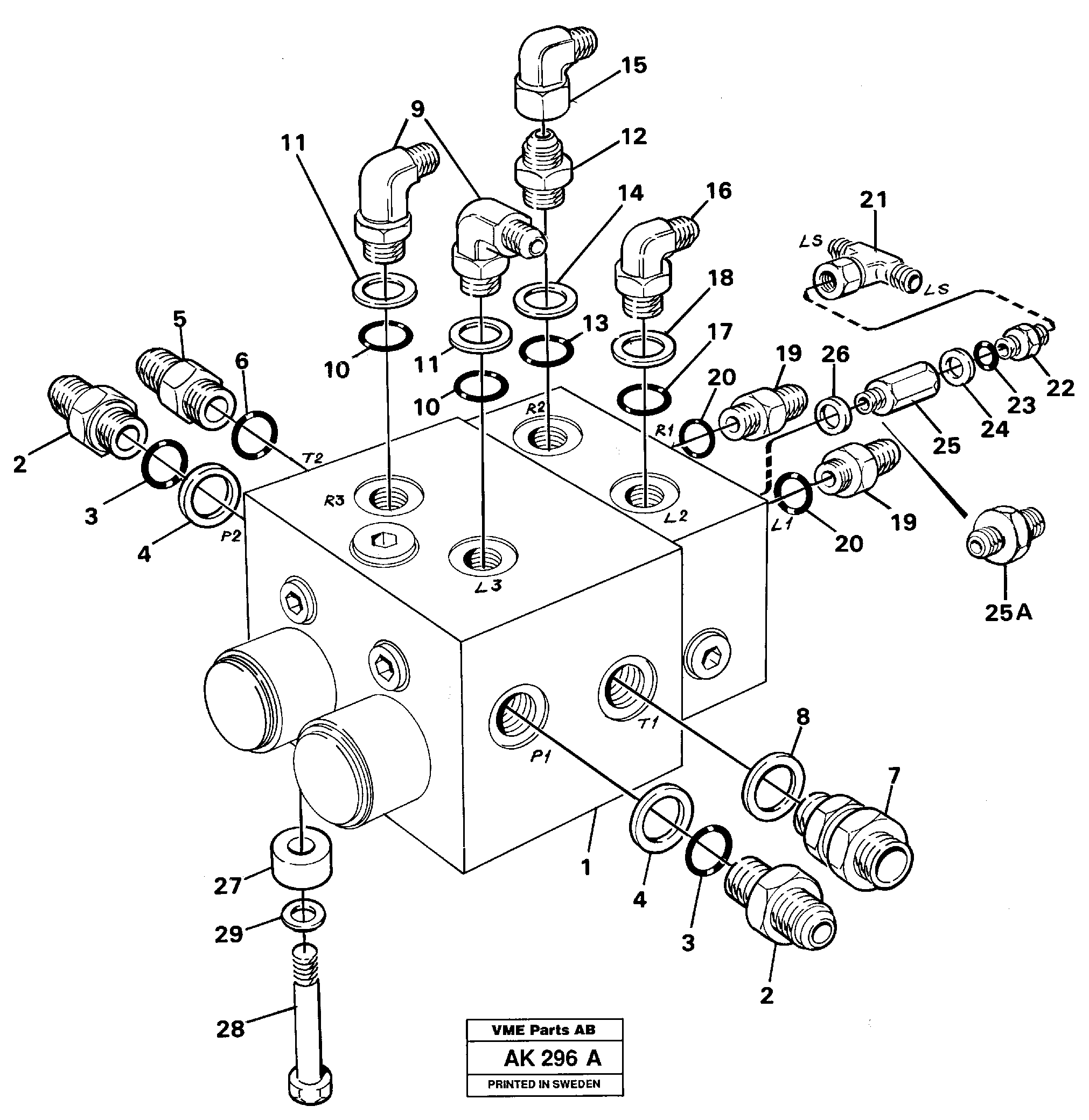 Схема запчастей Volvo L180 - 15799 Shift valve with fitting parts L180/L180C VOLVO BM VOLVO BM L180/L180C SER NO -2532 / -60469 USA