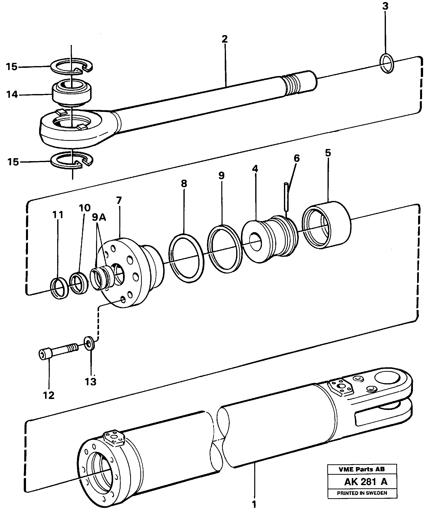 Схема запчастей Volvo L180 - 49396 Гидроцилиндр L180/L180C VOLVO BM VOLVO BM L180/L180C SER NO -2532 / -60469 USA