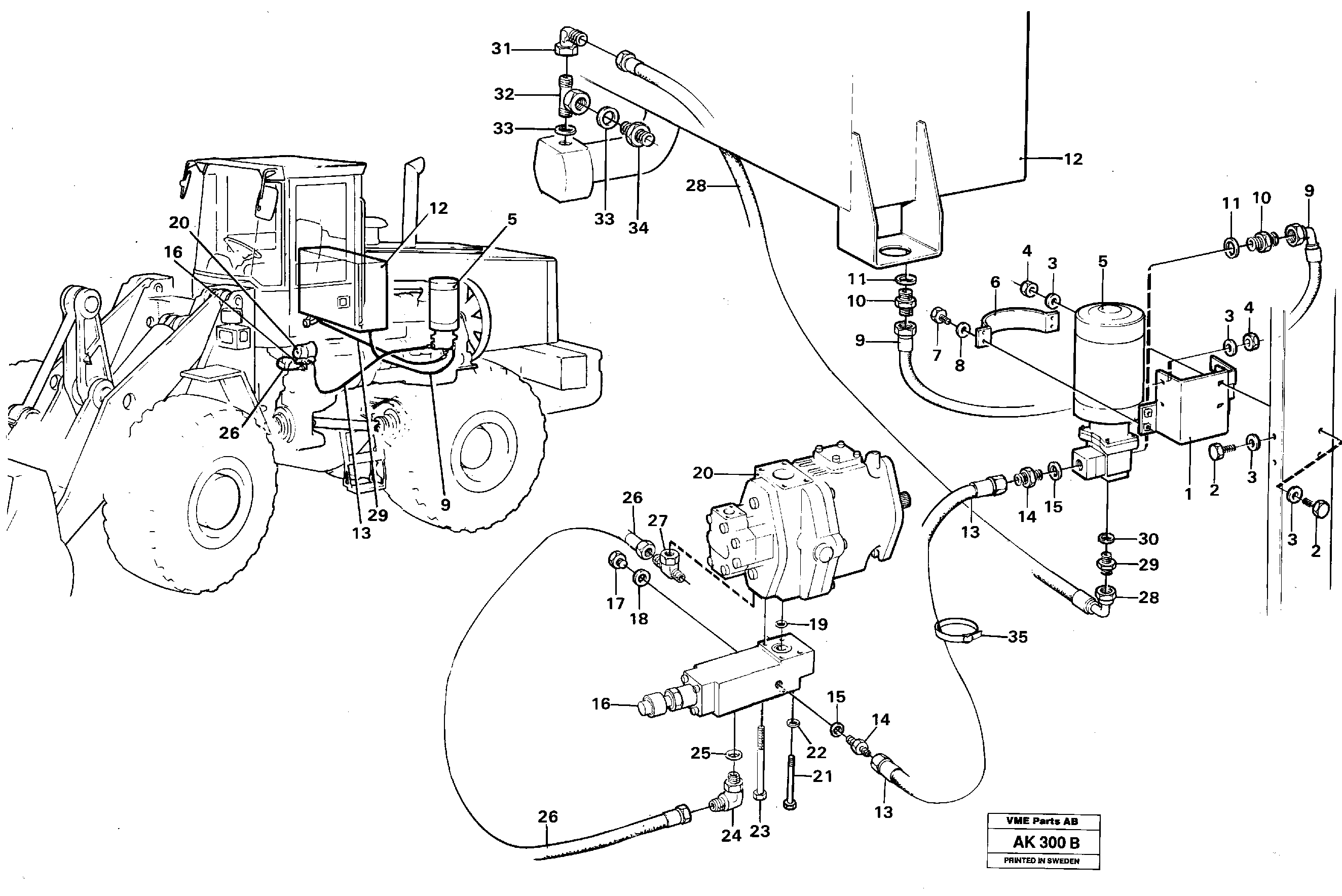 Схема запчастей Volvo L180 - 50205 Secondary steering system L180/L180C VOLVO BM VOLVO BM L180/L180C SER NO -2532 / -60469 USA