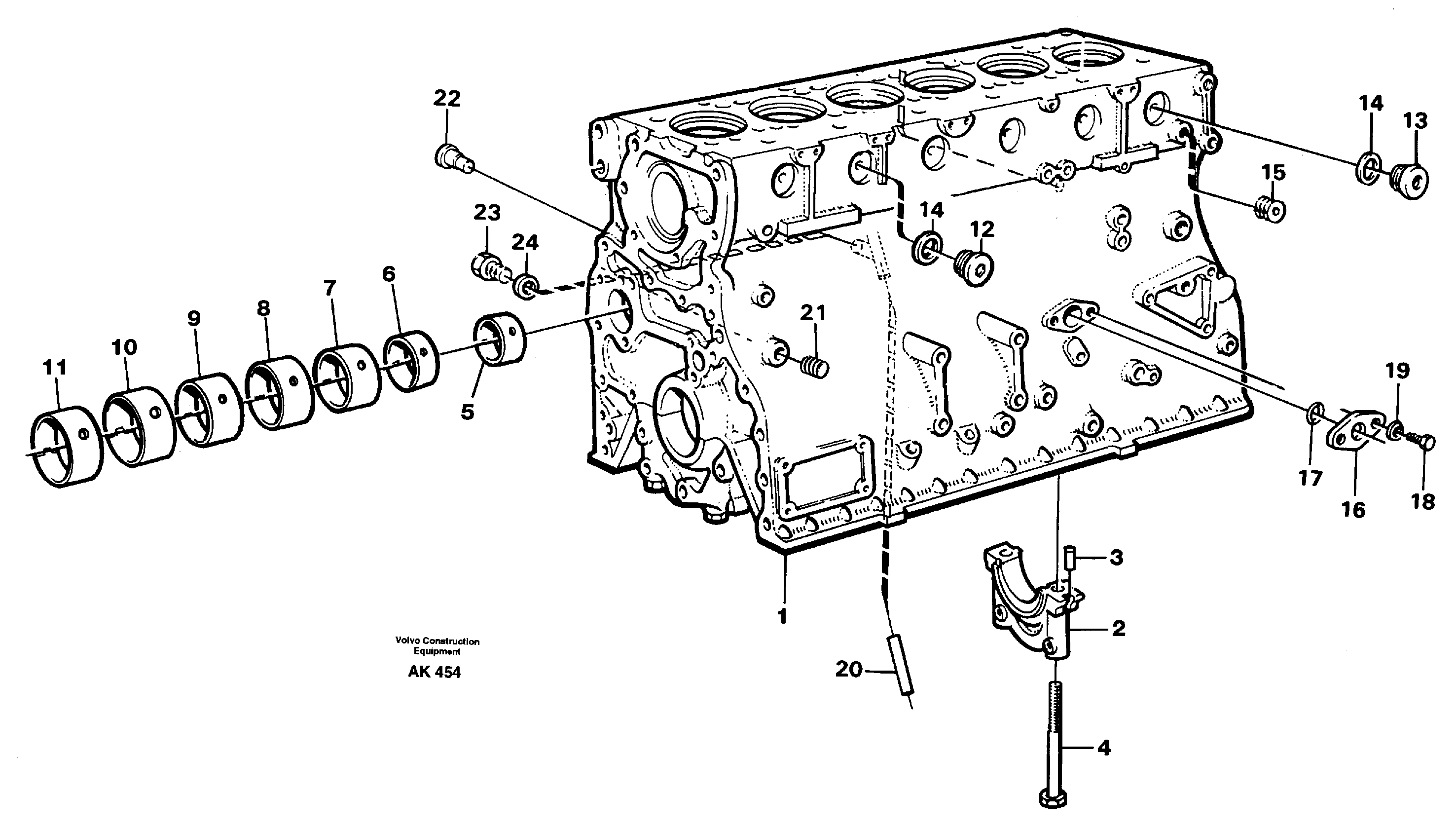 Схема запчастей Volvo L180 - 14602 Блок цилиндров L180/L180C VOLVO BM VOLVO BM L180/L180C SER NO -2532 / -60469 USA