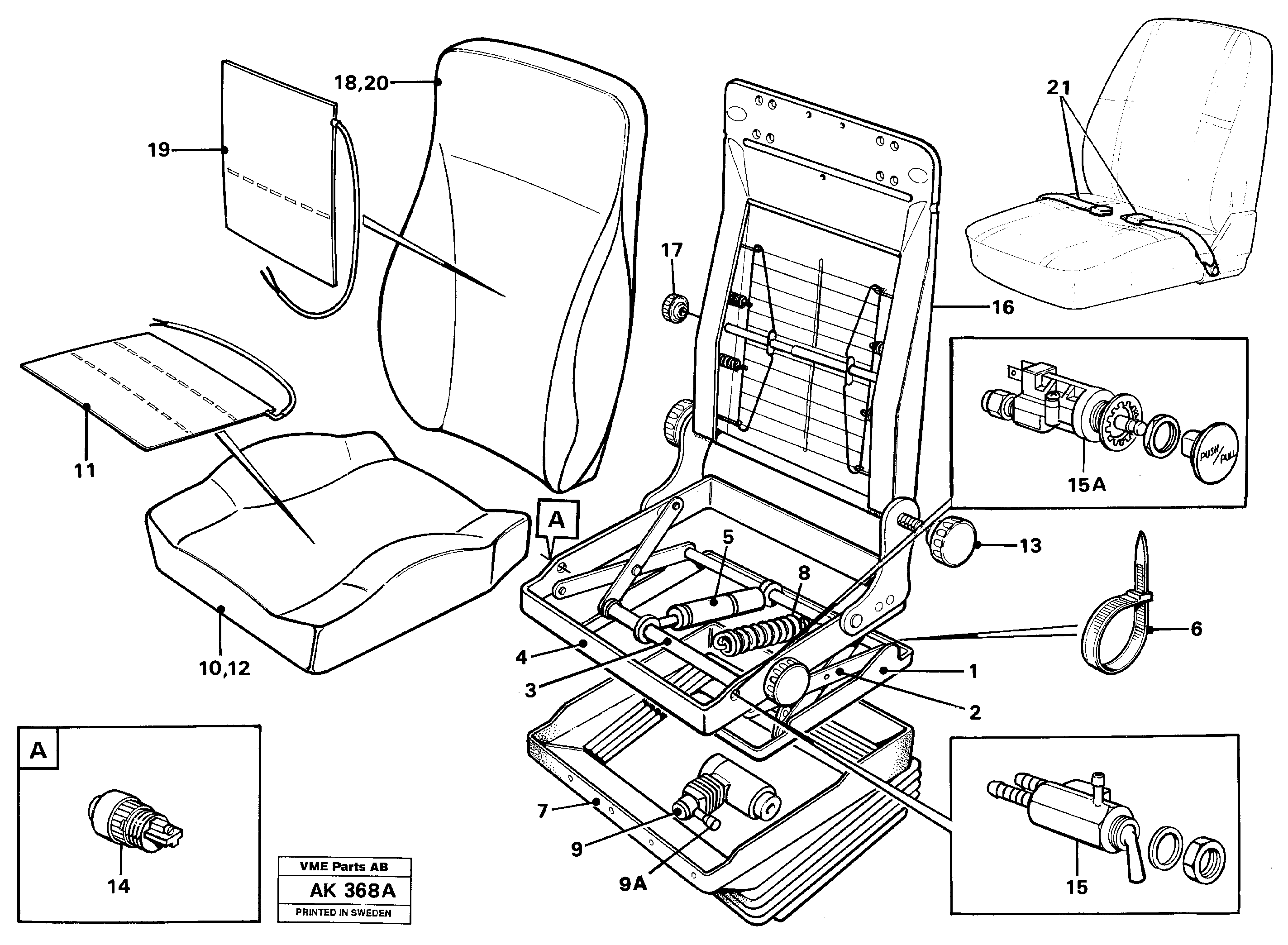 Схема запчастей Volvo L180 - 4295 Drivers seat L180/L180C VOLVO BM VOLVO BM L180/L180C SER NO -2532 / -60469 USA