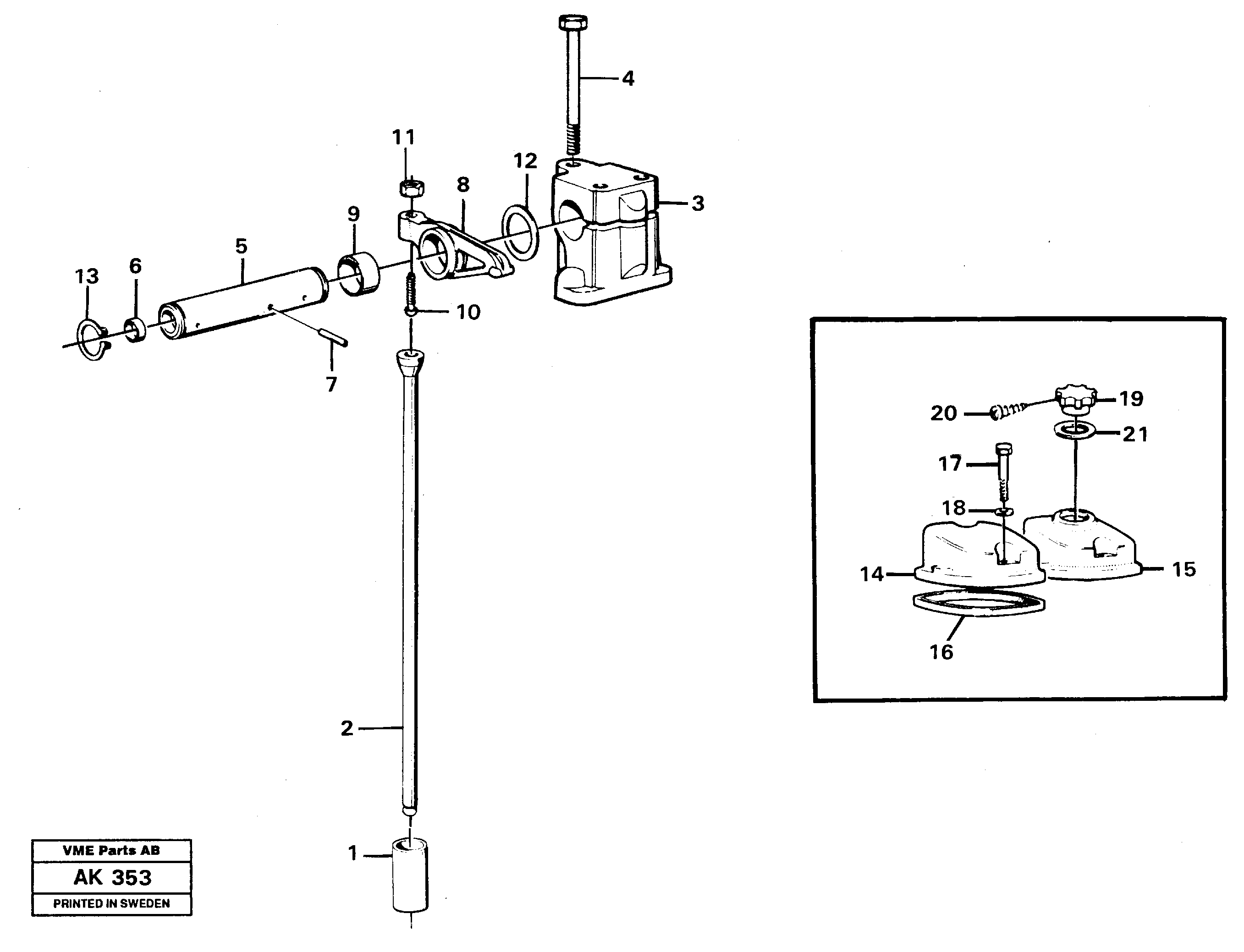 Схема запчастей Volvo L180 - 14605 Valve mechanism L180/L180C VOLVO BM VOLVO BM L180/L180C SER NO -2532 / -60469 USA