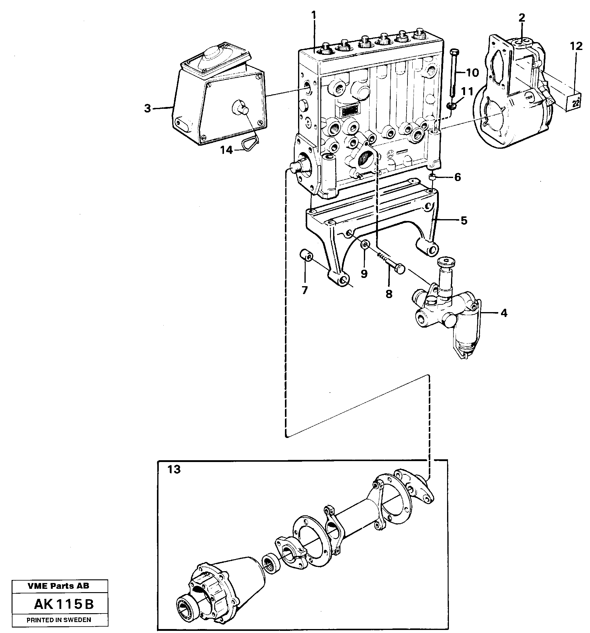 Схема запчастей Volvo L180 - 29902 Injection pump with drive L180/L180C VOLVO BM VOLVO BM L180/L180C SER NO -2532 / -60469 USA