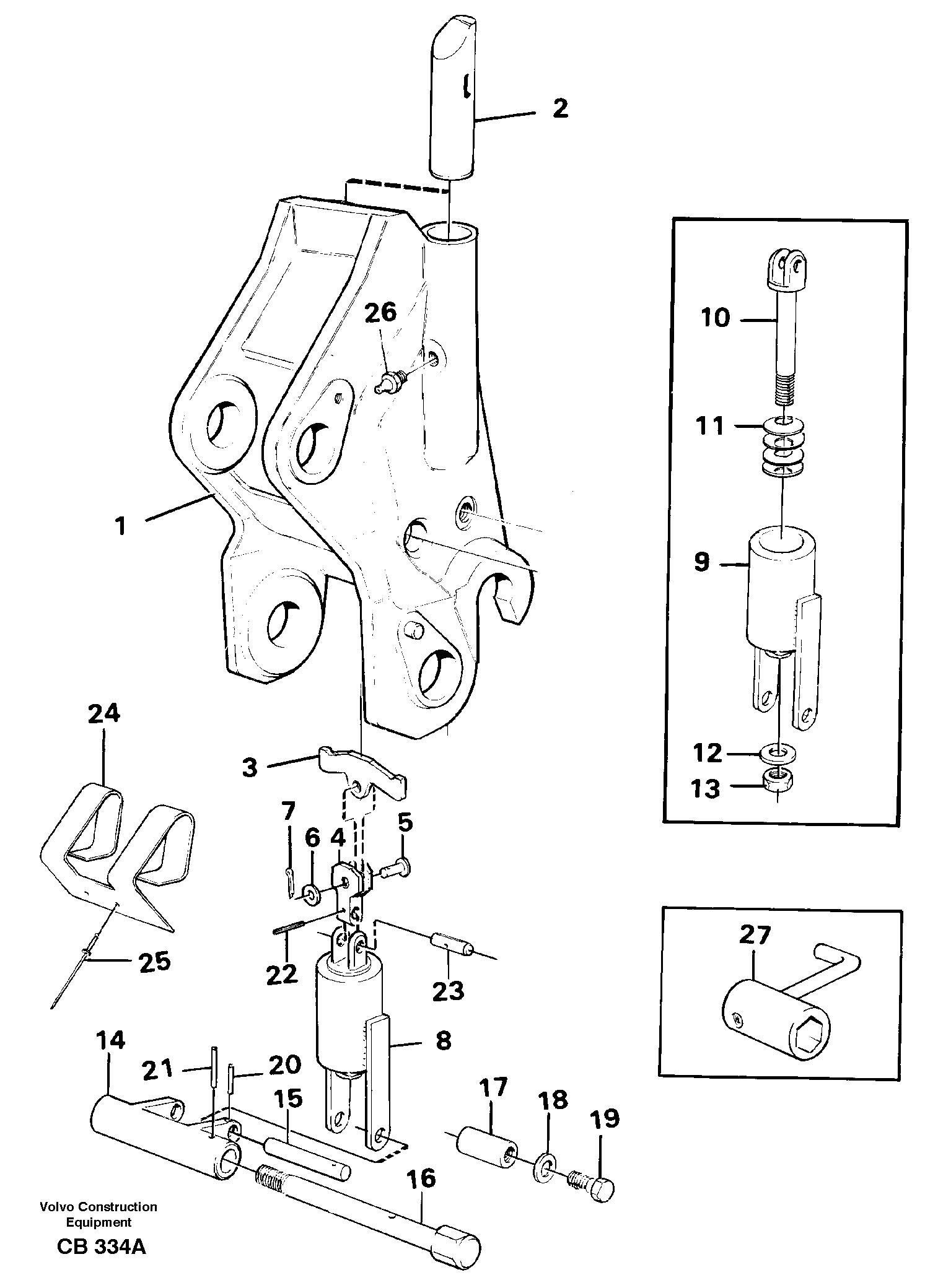 Схема запчастей Volvo EL70 - 8650 Tool bar, bucket mountingmechanical EL70 VOLVO BM VOLVO BM EL70