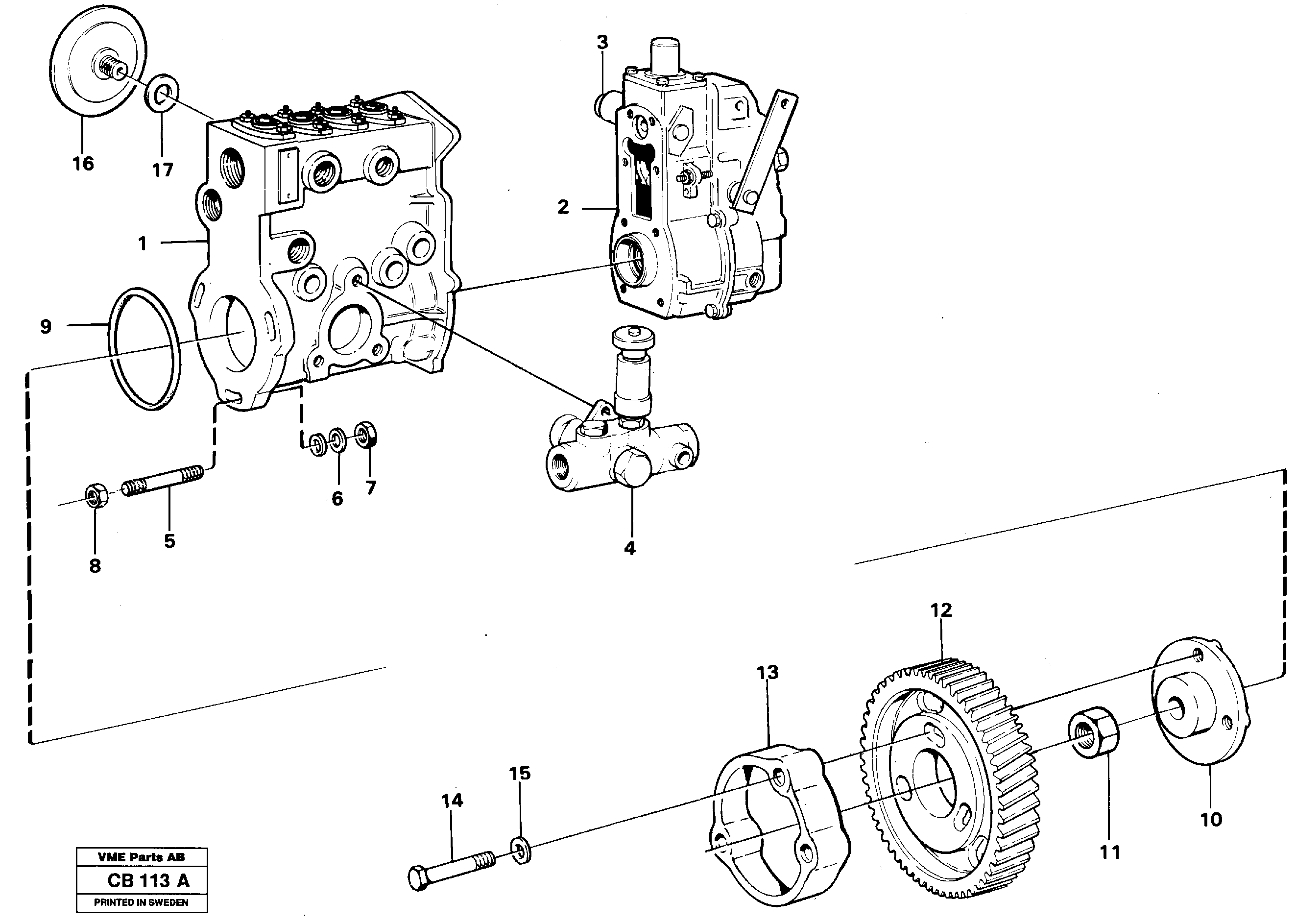 Схема запчастей Volvo EL70 - 20020 Fuel injection pump with fitting parts EL70 VOLVO BM VOLVO BM EL70