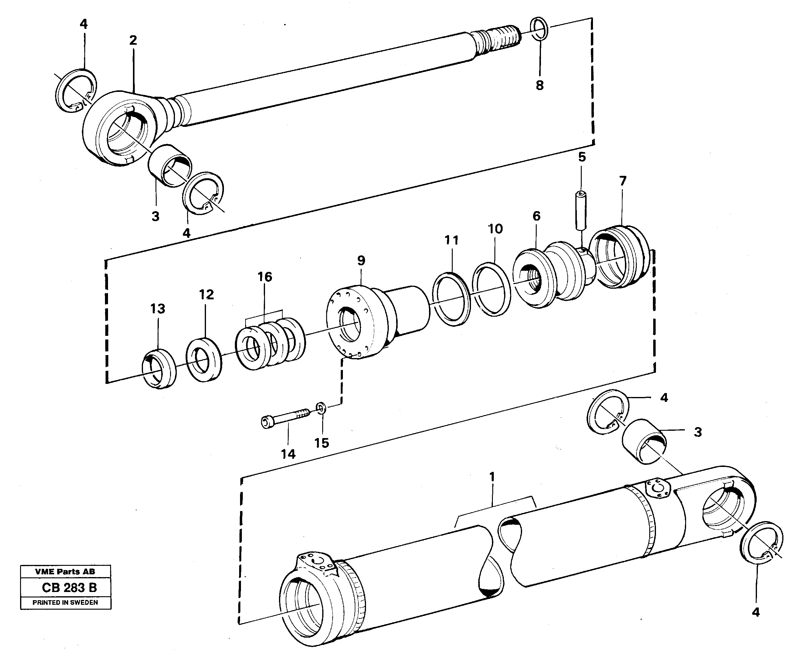 Схема запчастей Volvo EL70 - 59060 Hydraulic cylinder tilting EL70 VOLVO BM VOLVO BM EL70