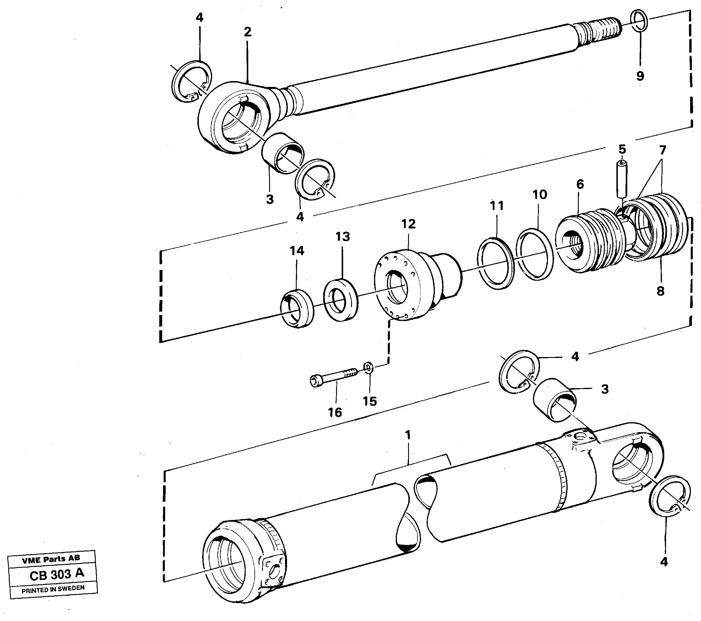 Схема запчастей Volvo EL70 - 37625 Hydraulic cylinder outrigger legs EL70 VOLVO BM VOLVO BM EL70