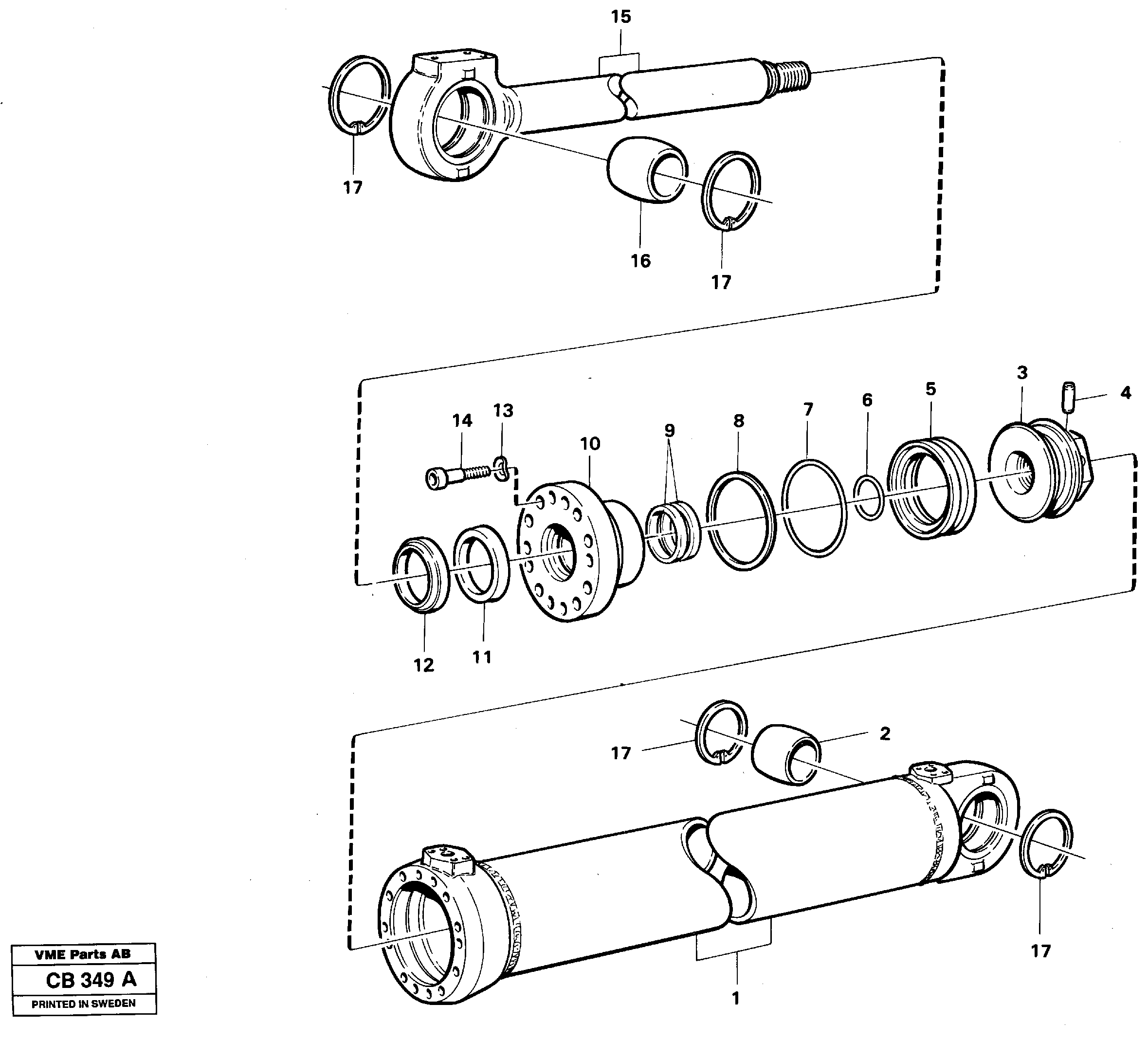 Схема запчастей Volvo EL70 - 322 Bucket cylinder, stanchin raiser equipm EL70 VOLVO BM VOLVO BM EL70