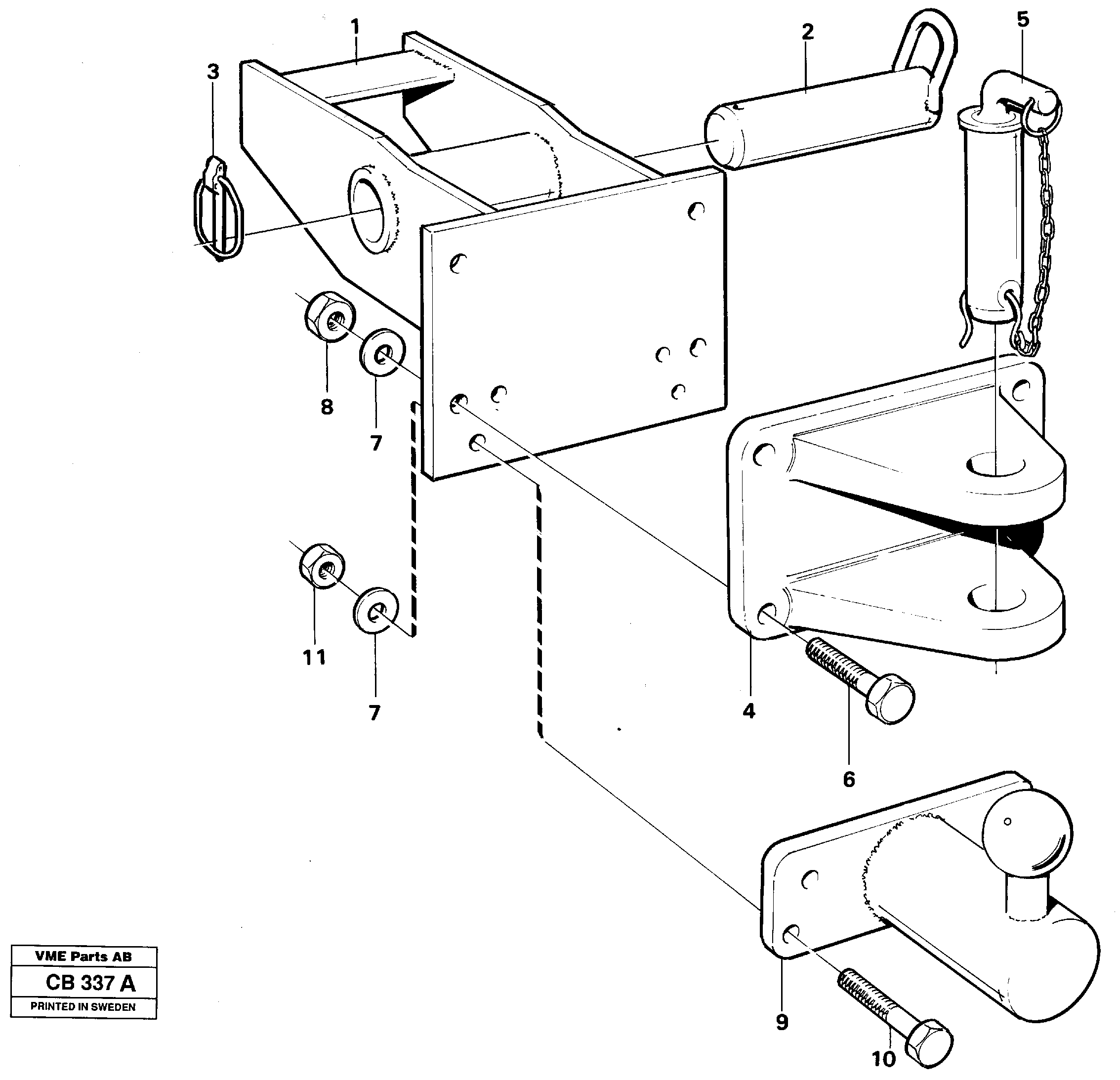 Схема запчастей Volvo EL70 - 46466 Towing hitch EL70 VOLVO BM VOLVO BM EL70